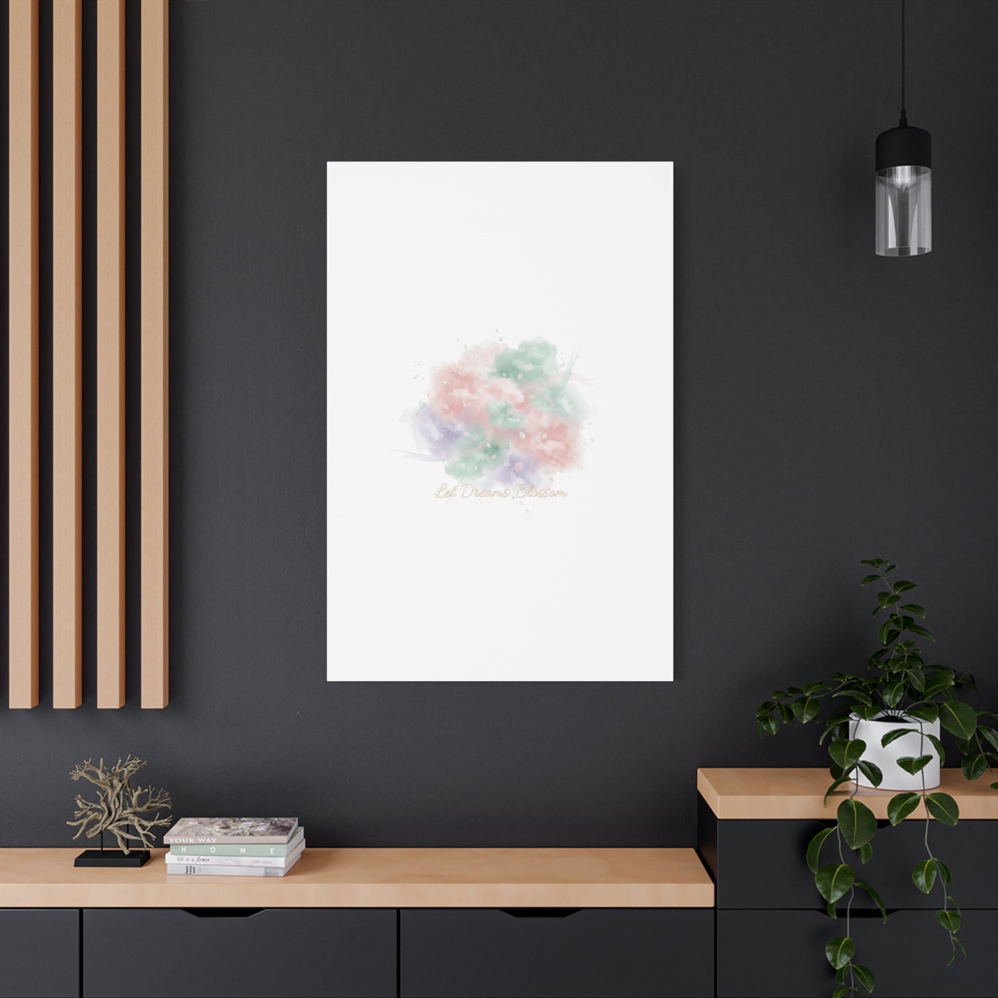 Dreamy Pastel Blossom Canvas | Matte Stretched Wall Art, pastel winter design