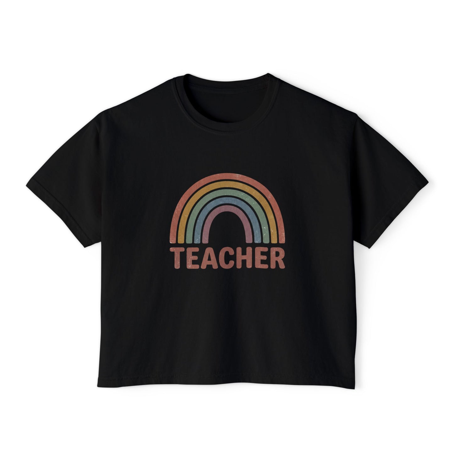 Teacher Rainbow Boxy Tee