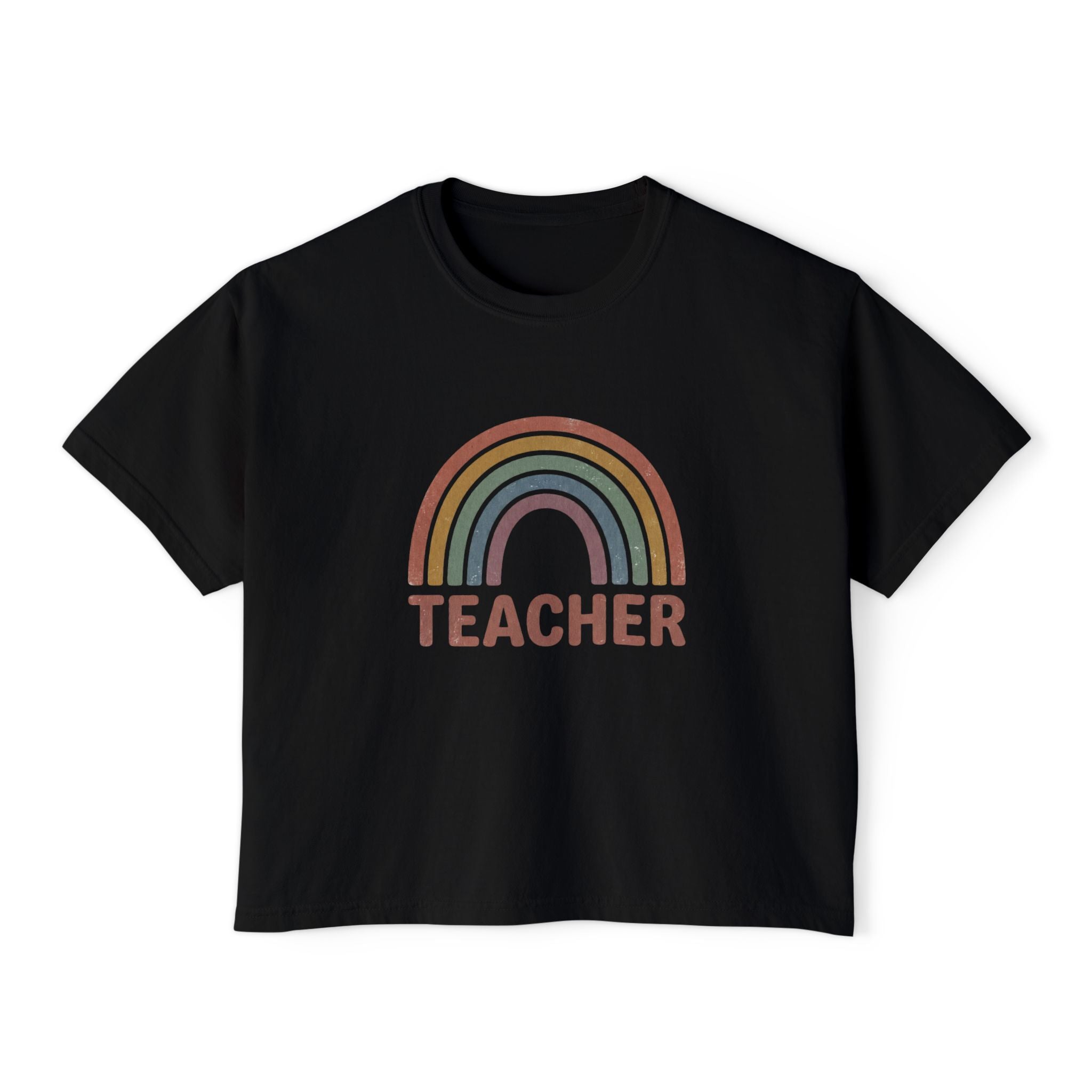 Teacher Rainbow Boxy Tee