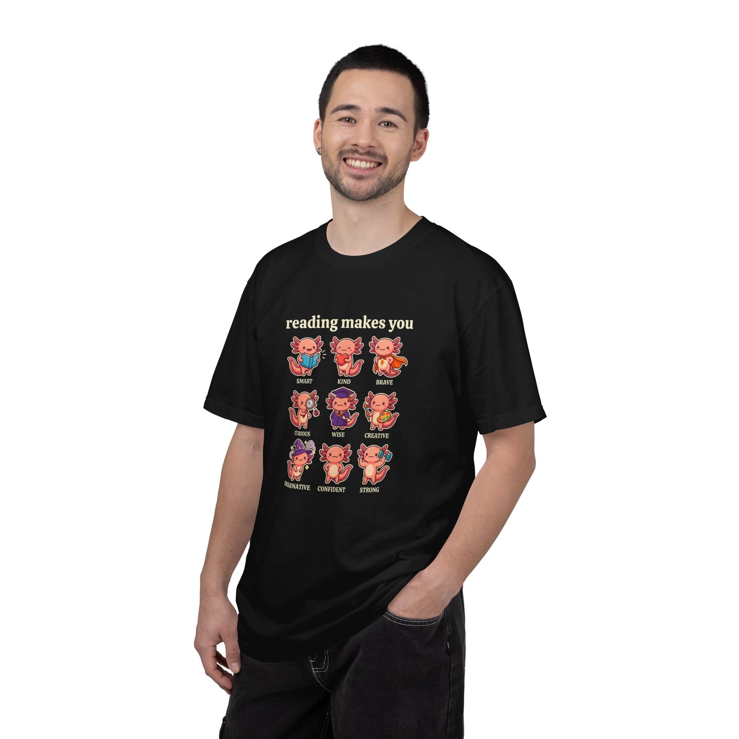 Axolotl Reading Makes You T‑Shirt