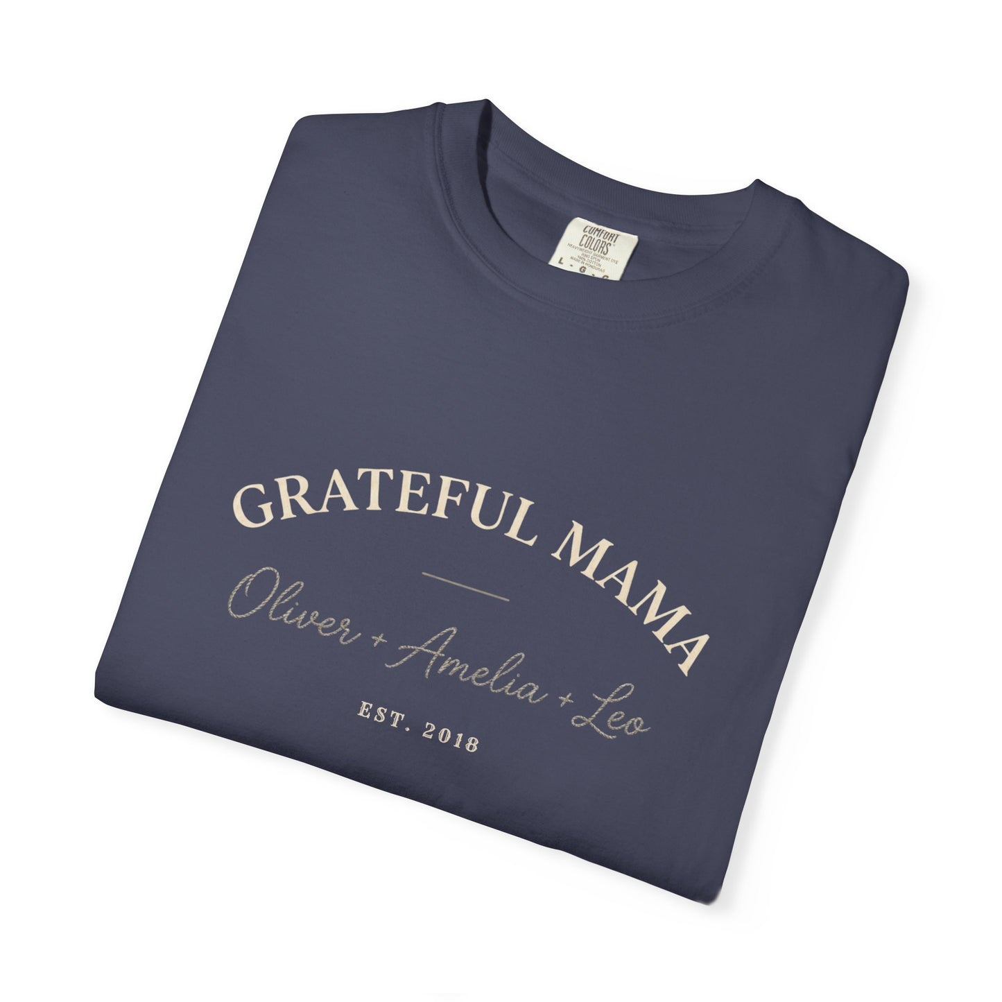 Grateful Mama T-Shirt – Personalized Family Names & Year