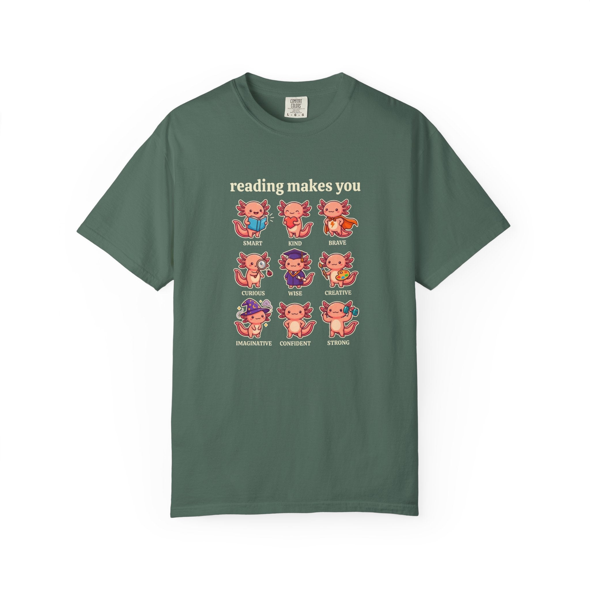 Axolotl Reading Makes You T‑Shirt