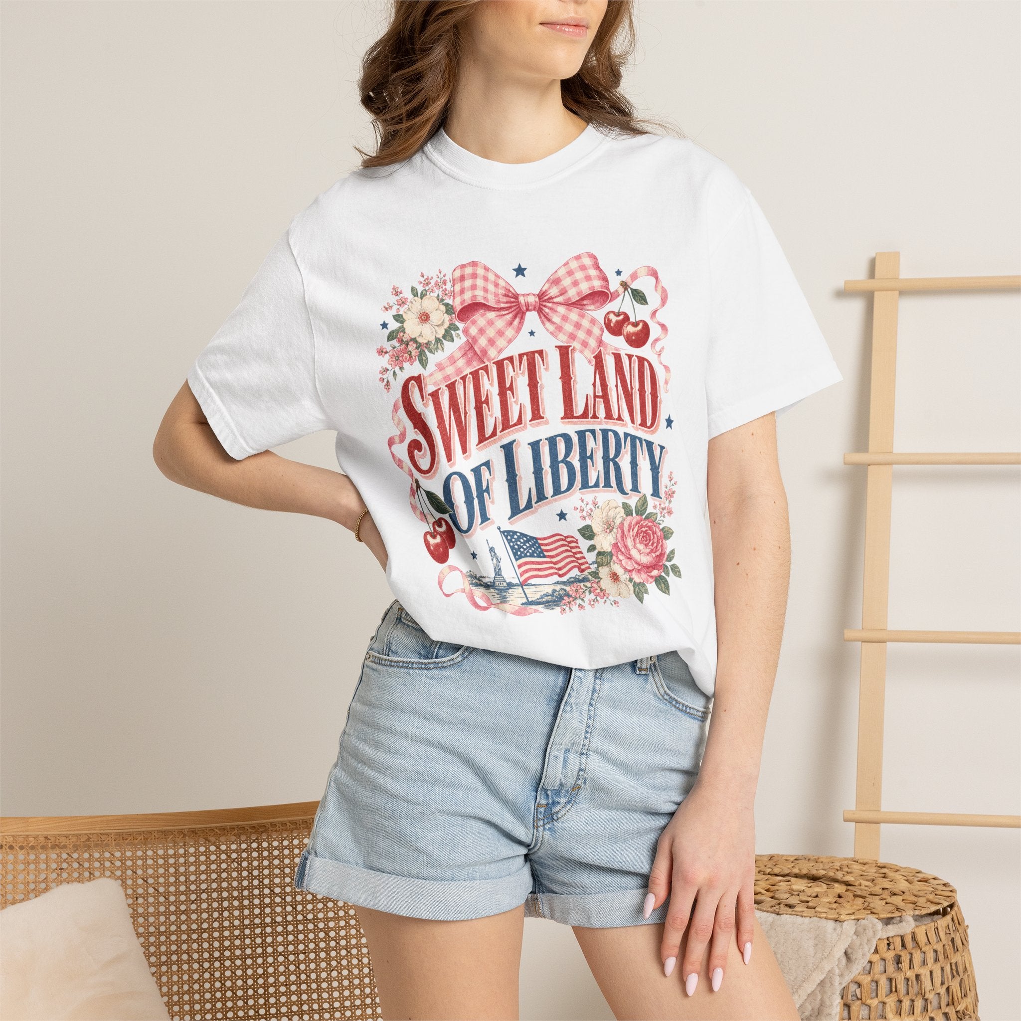 Sweet Land of Liberty  Graphic Tee| Vintage Fourth of July T-Shirt