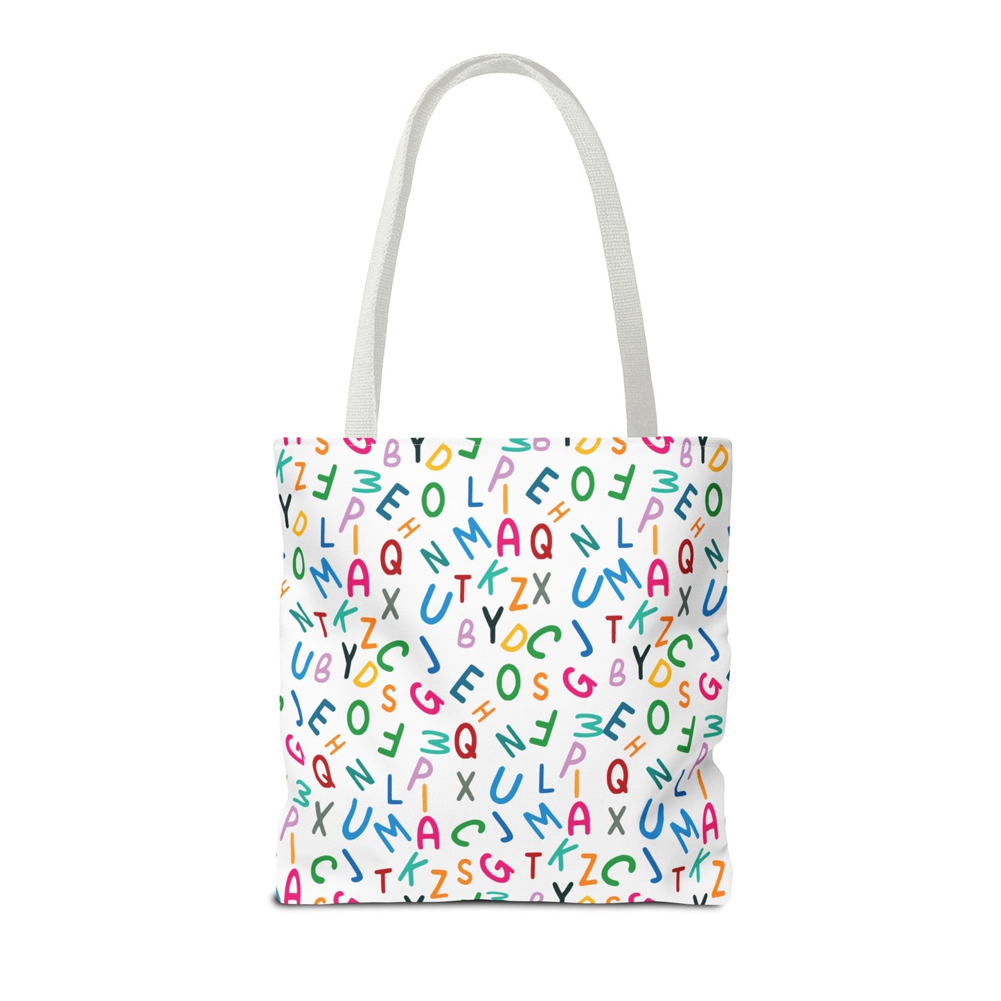 Colorful Alphabet Pattern Tote Bag