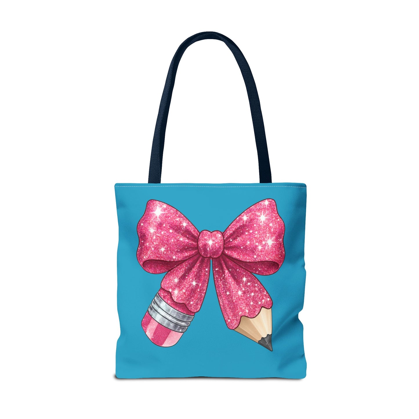 Pink Glitter Pencil & Eraser Tote Bag — Cute Teacher Gift