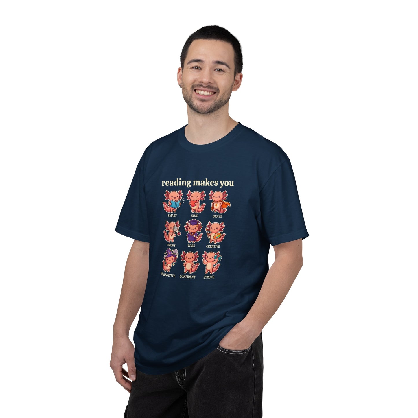 Axolotl Reading Makes You T‑Shirt