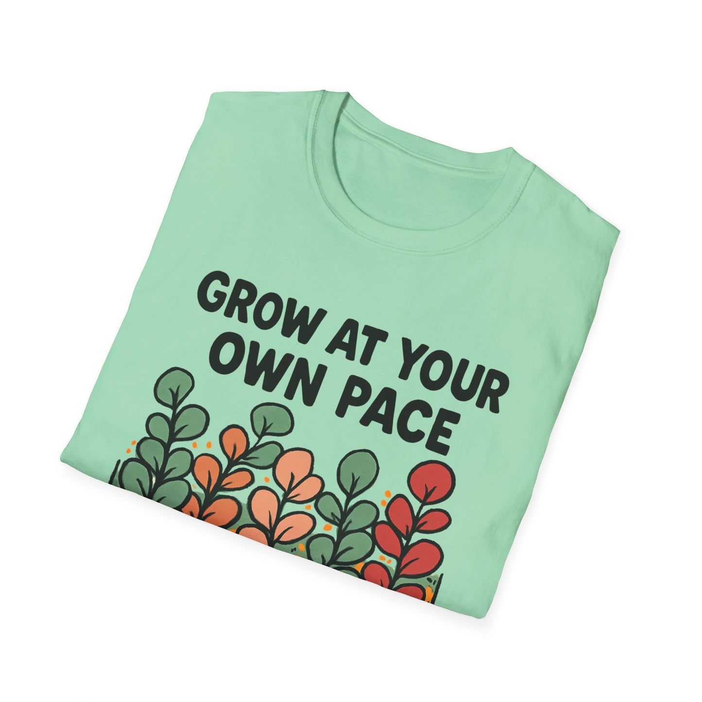 Grow at Your Own Pace Shirt – Retro Floral Graphic Tee, Comfort Colors Inspired, Growth Mindset T-Shirt for Women, Teachers & Everyday Wear