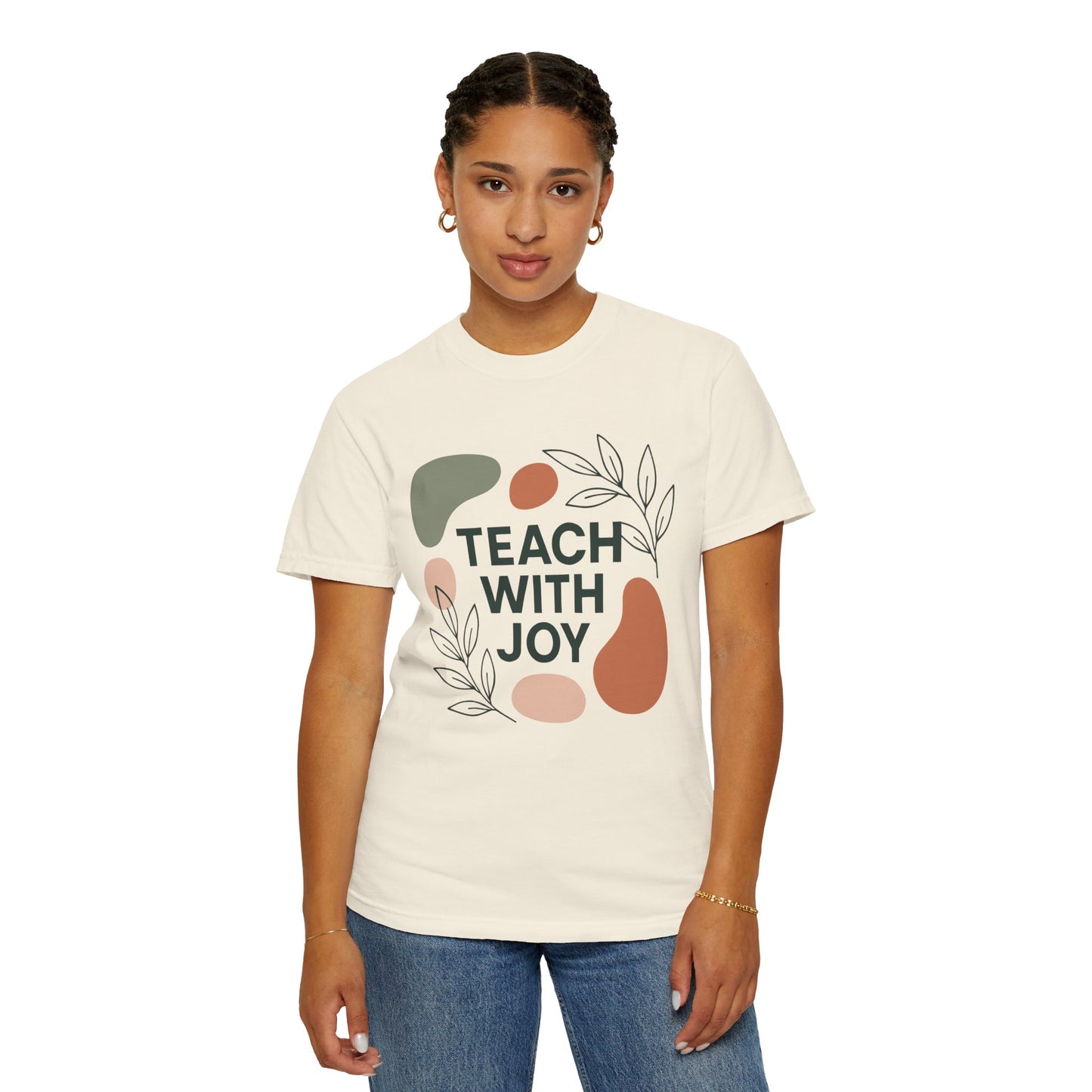 Teach With Joy Shirt | Boho Teacher Tee | Comfort Colors® Graphic T-Shirt
