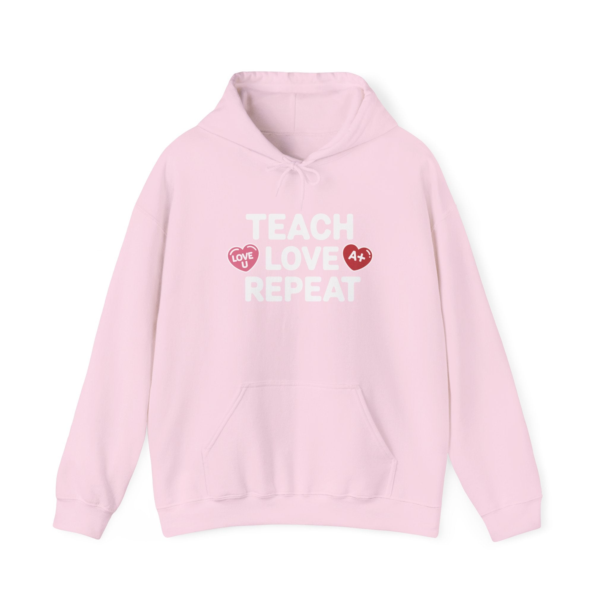 Teacher Hoodie — "Teach Love Repeat" Cozy Educator Sweatshirt