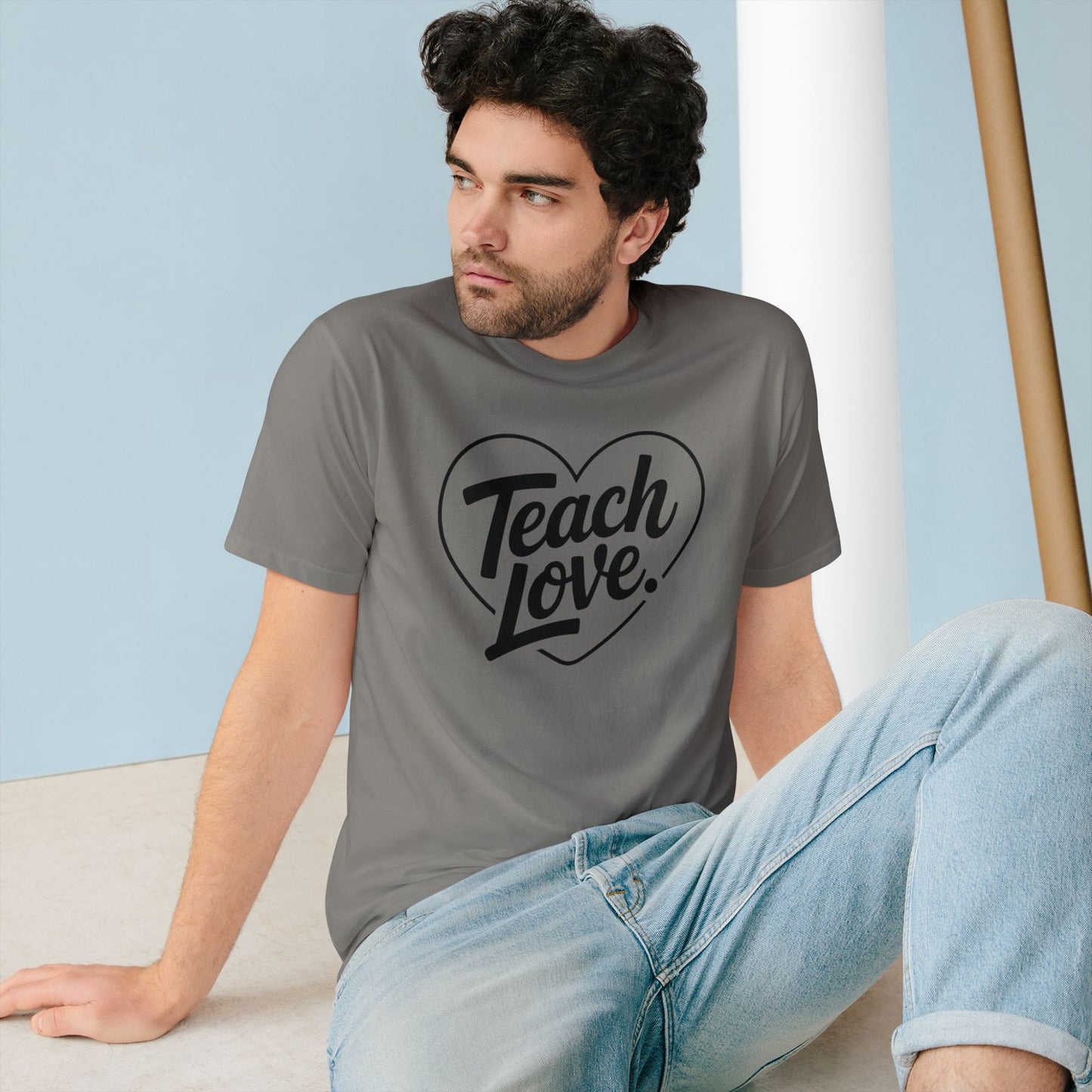 100% Organic Teach Love Heart T-Shirt — Teacher Appreciation Tee
