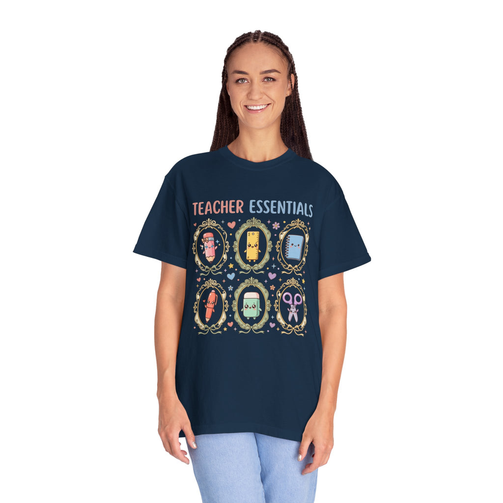 Teacher Essentials T-Shirt — Cute Classroom Supplies Graphic Tee
