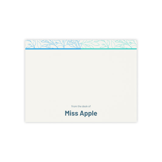 Personalized Teacher Post-it® Note Pad, Custom From the Desk of Stationery, 4x3 Inch, 50 Sheets