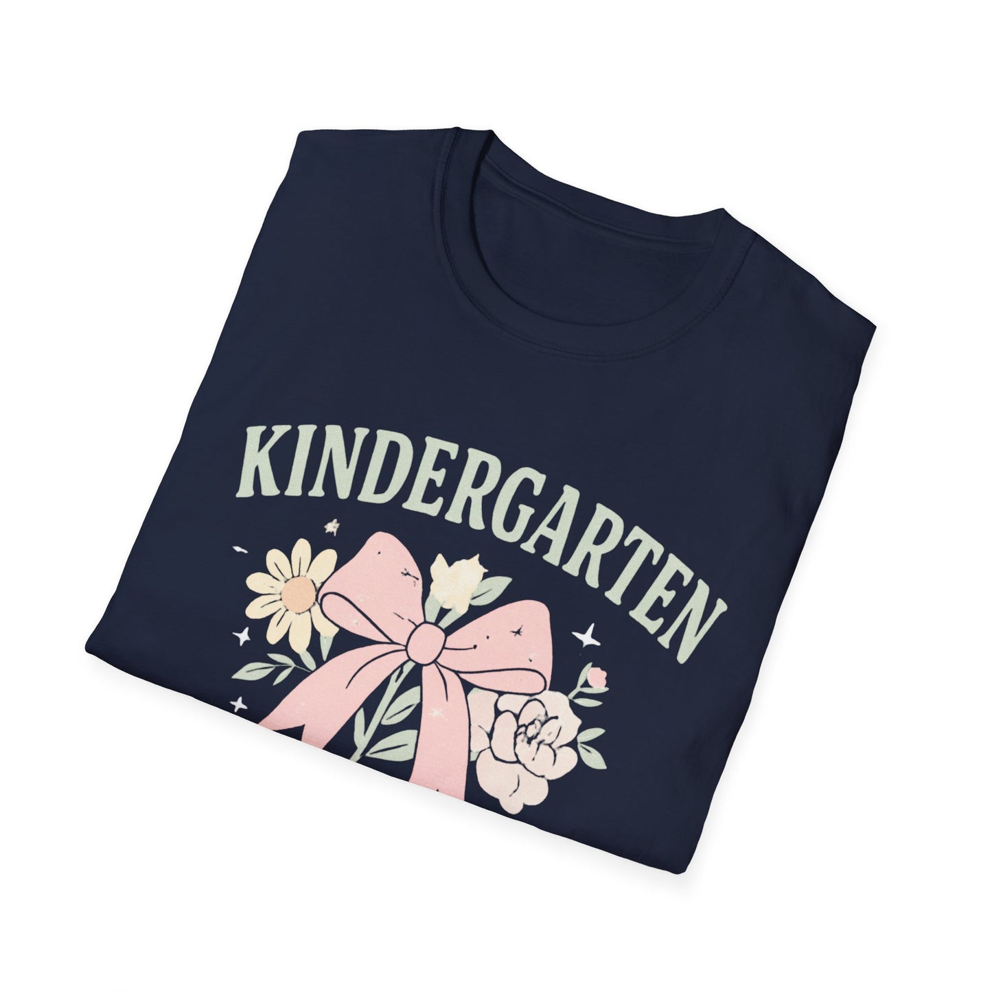 Kindergarten Teacher T-Shirt — Floral Bow Design, Cute Teacher Gift for Women