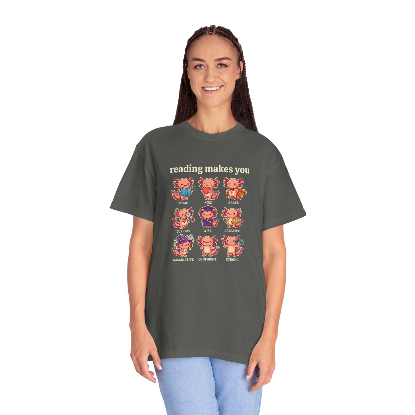Axolotl Reading Makes You T‑Shirt