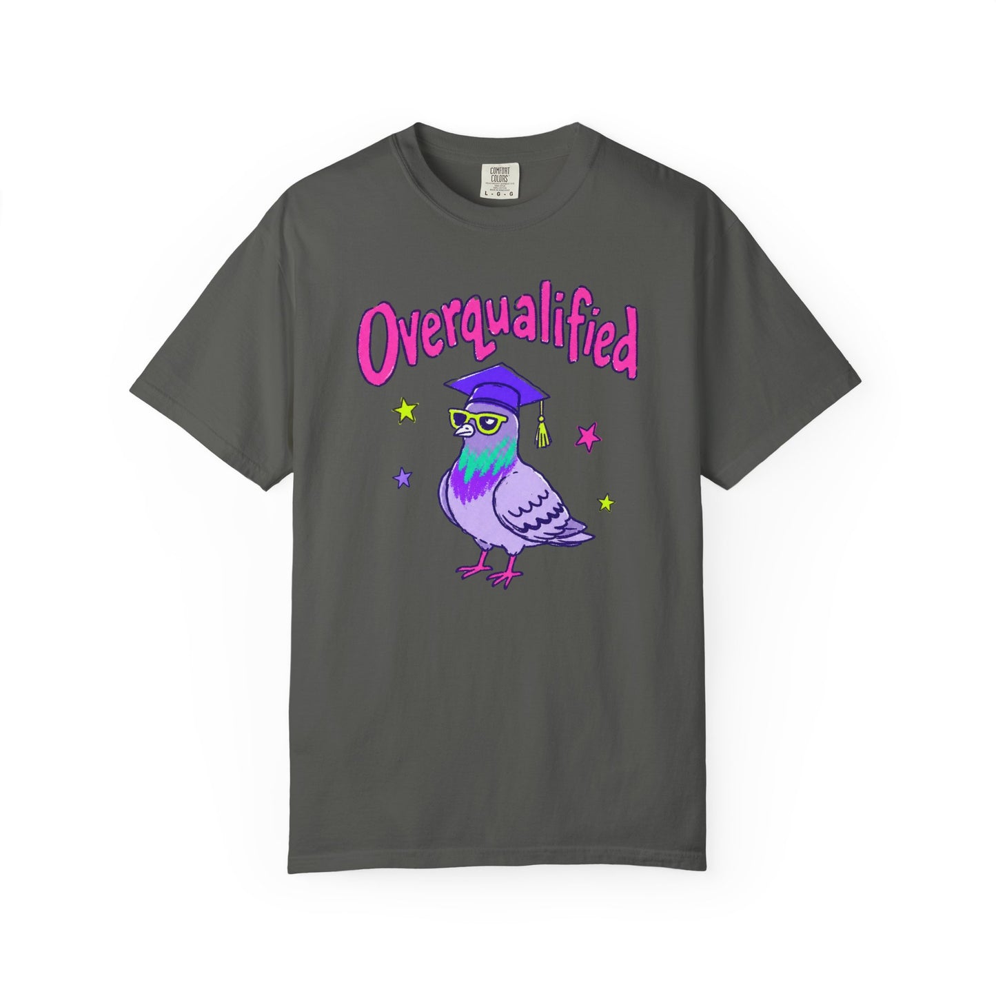 Overqualified Pigeon Graduation T-Shirt, Comfort Colors 1717