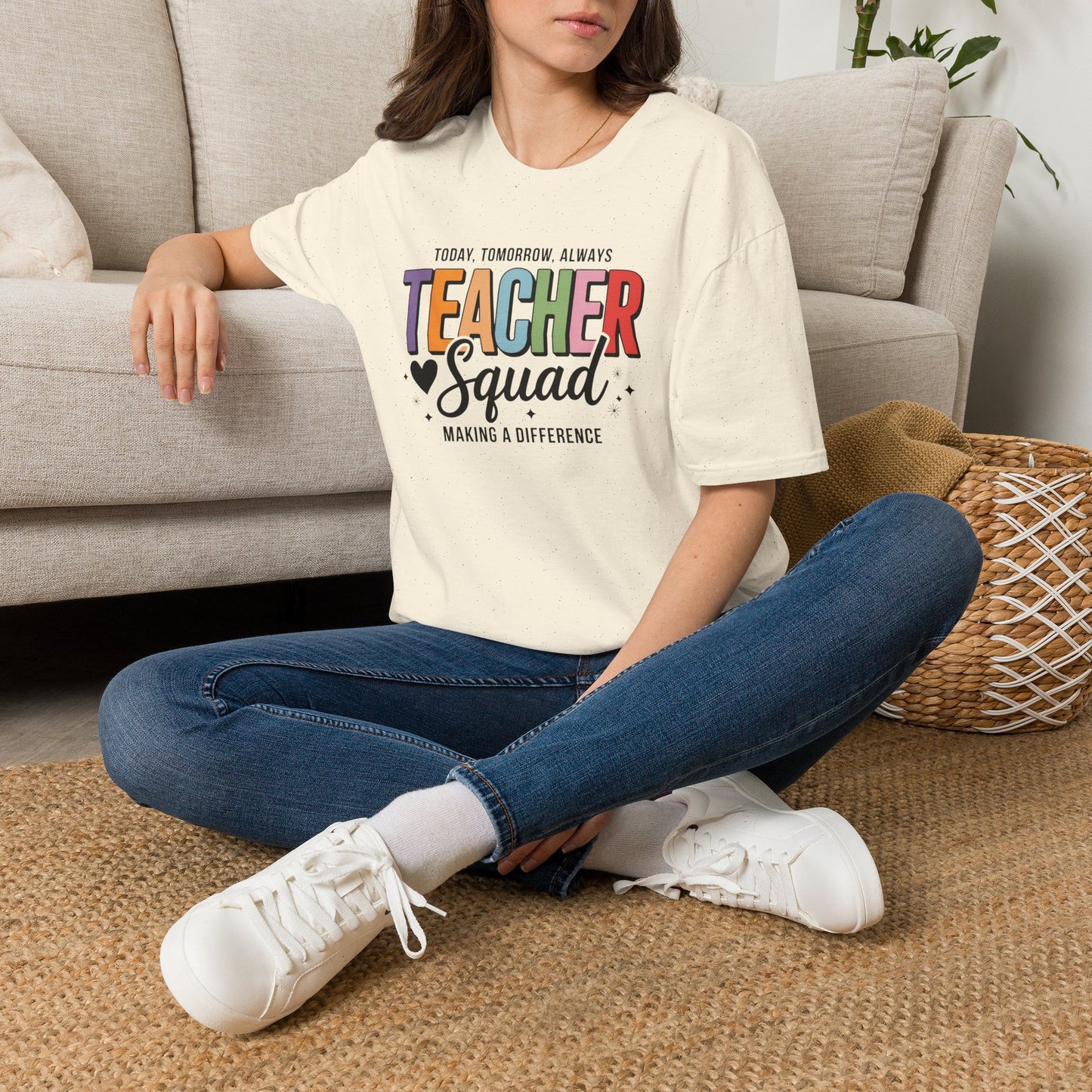 Teacher Squad Cotton T-Shirt: Colorful Matching Tee for Teacher Besties, S-4XL