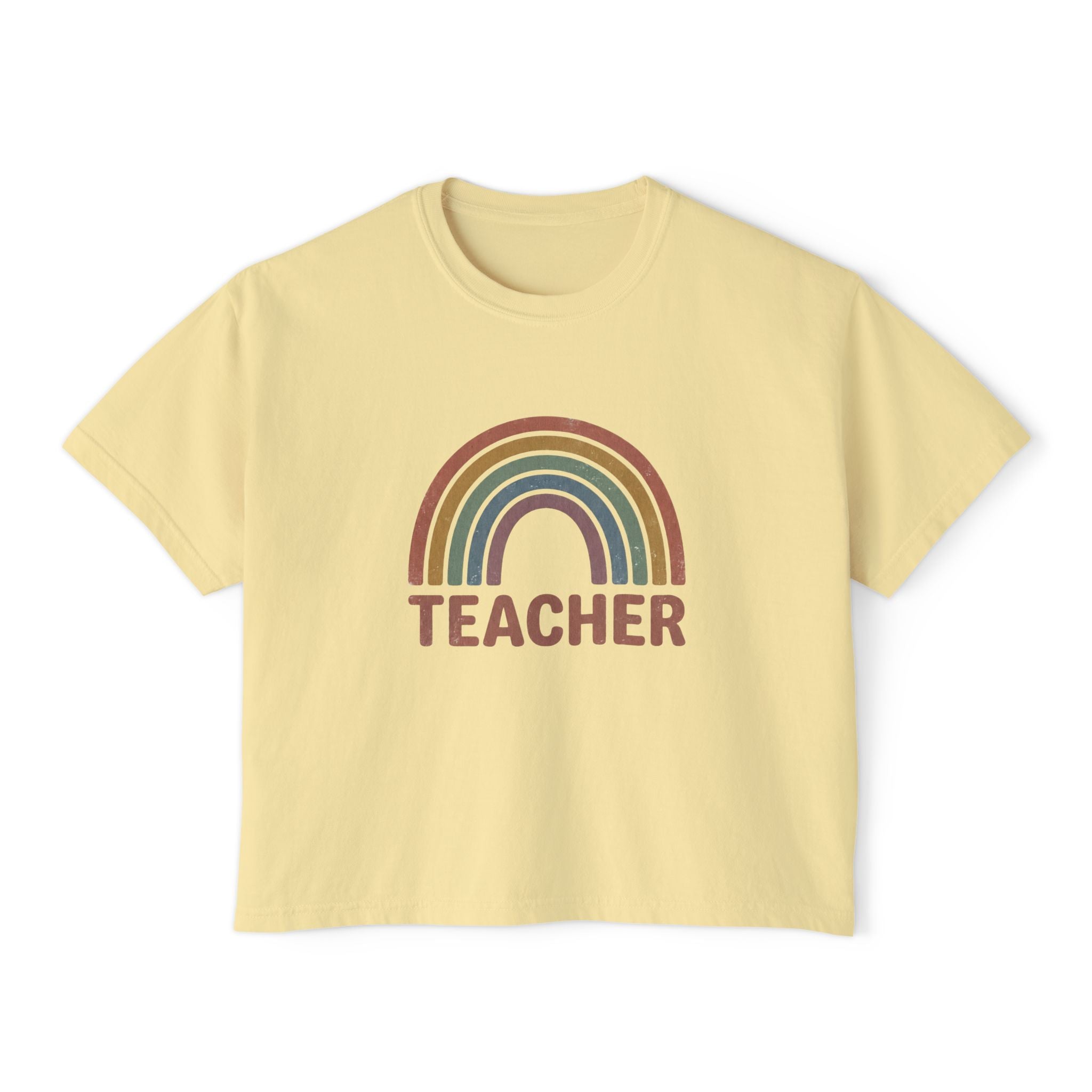 Teacher Rainbow Boxy Tee
