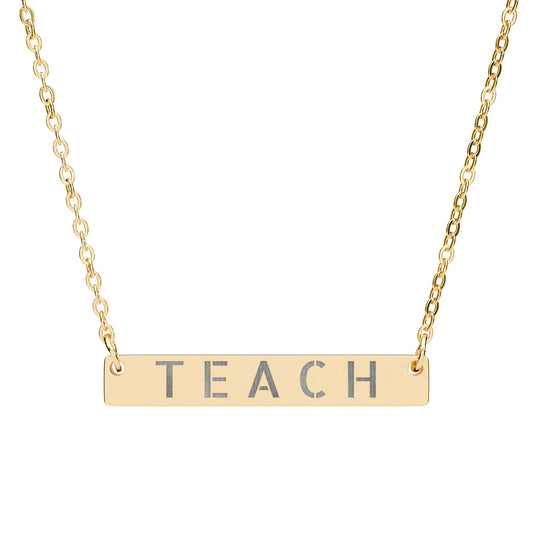 TEACH Horizontal Bar Necklace