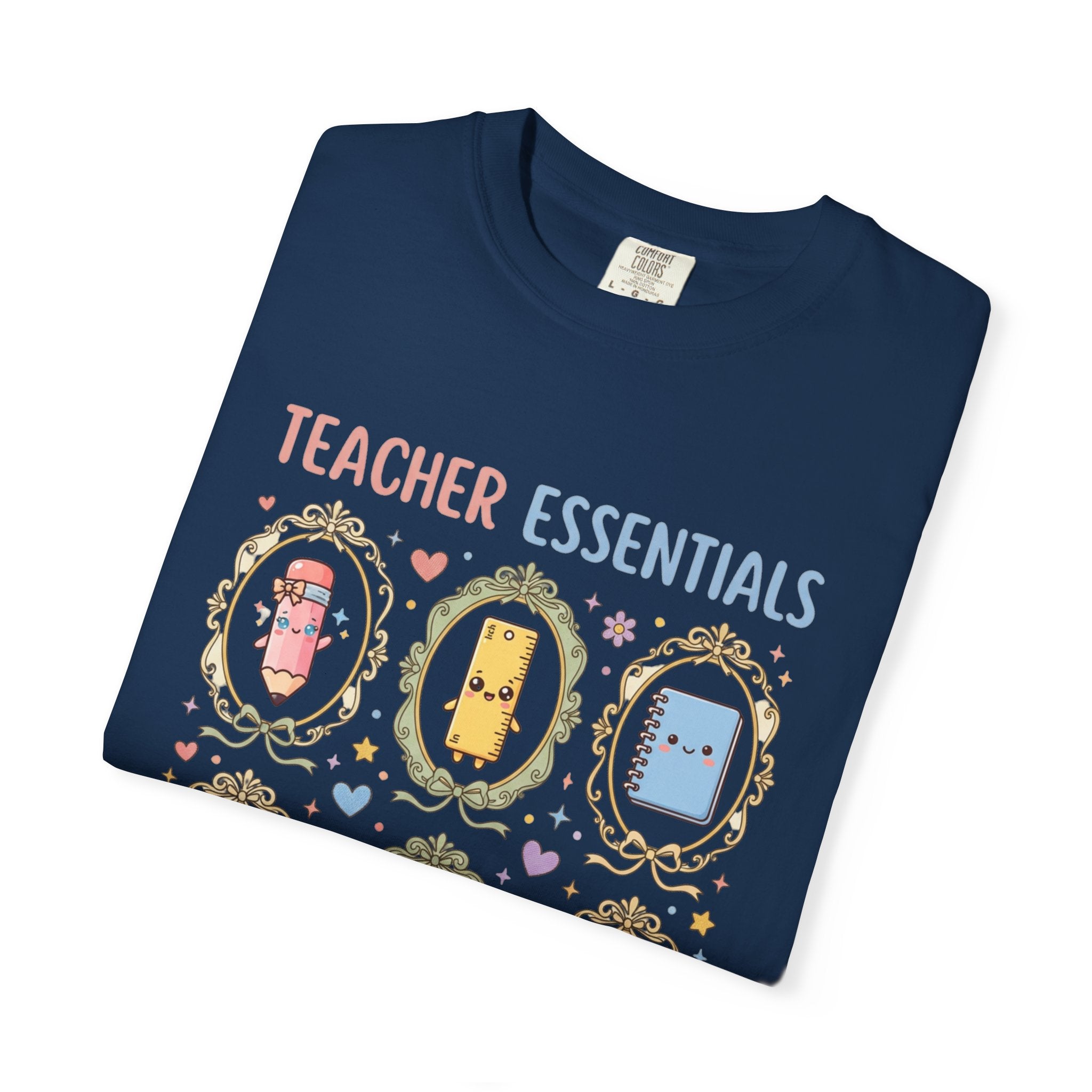 Teacher Essentials T-Shirt — Cute Classroom Supplies Graphic Tee