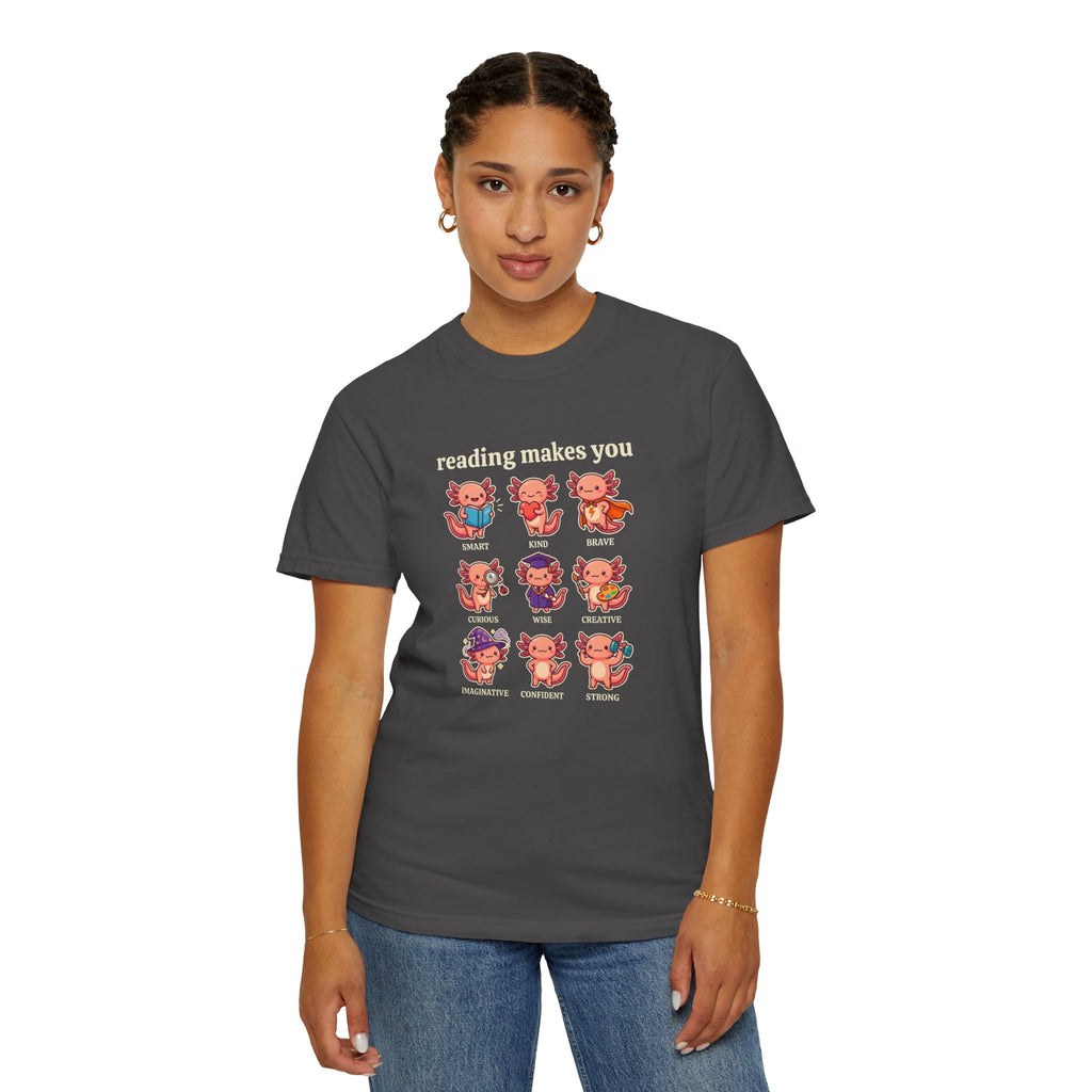 Axolotl Reading Makes You T‑Shirt