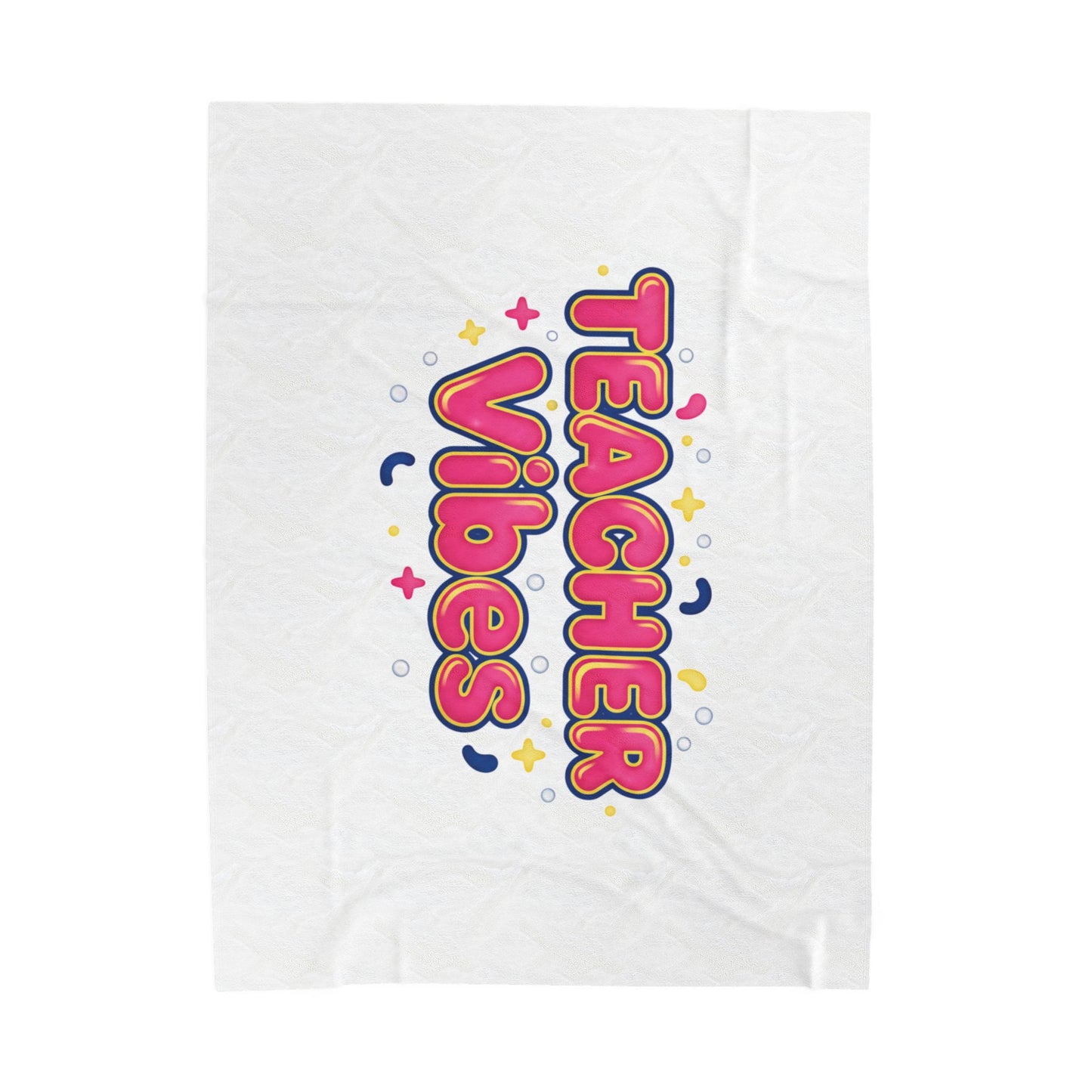 Teacher Vibes Velveteen Plush Blanket | dopamine decor, neon squiggle art