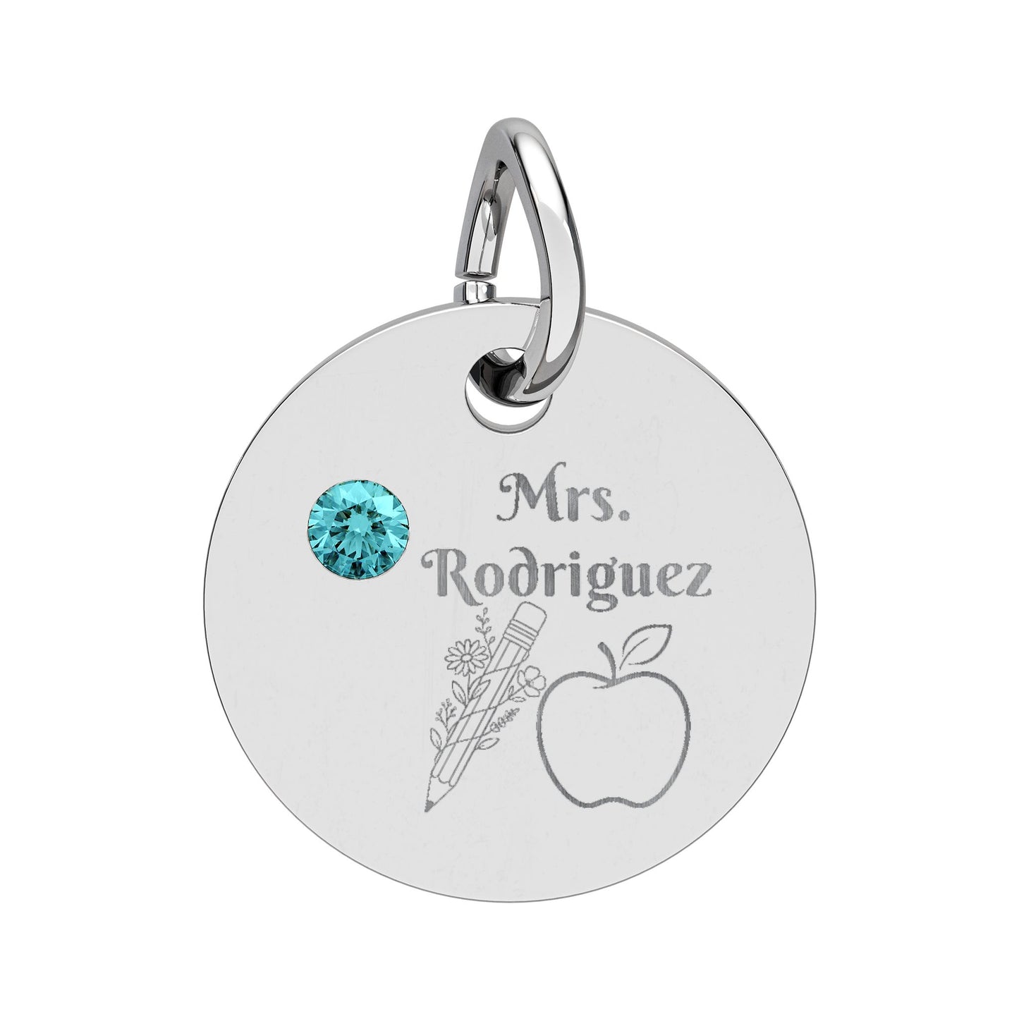 Personalized Teacher Birthstone Charm
