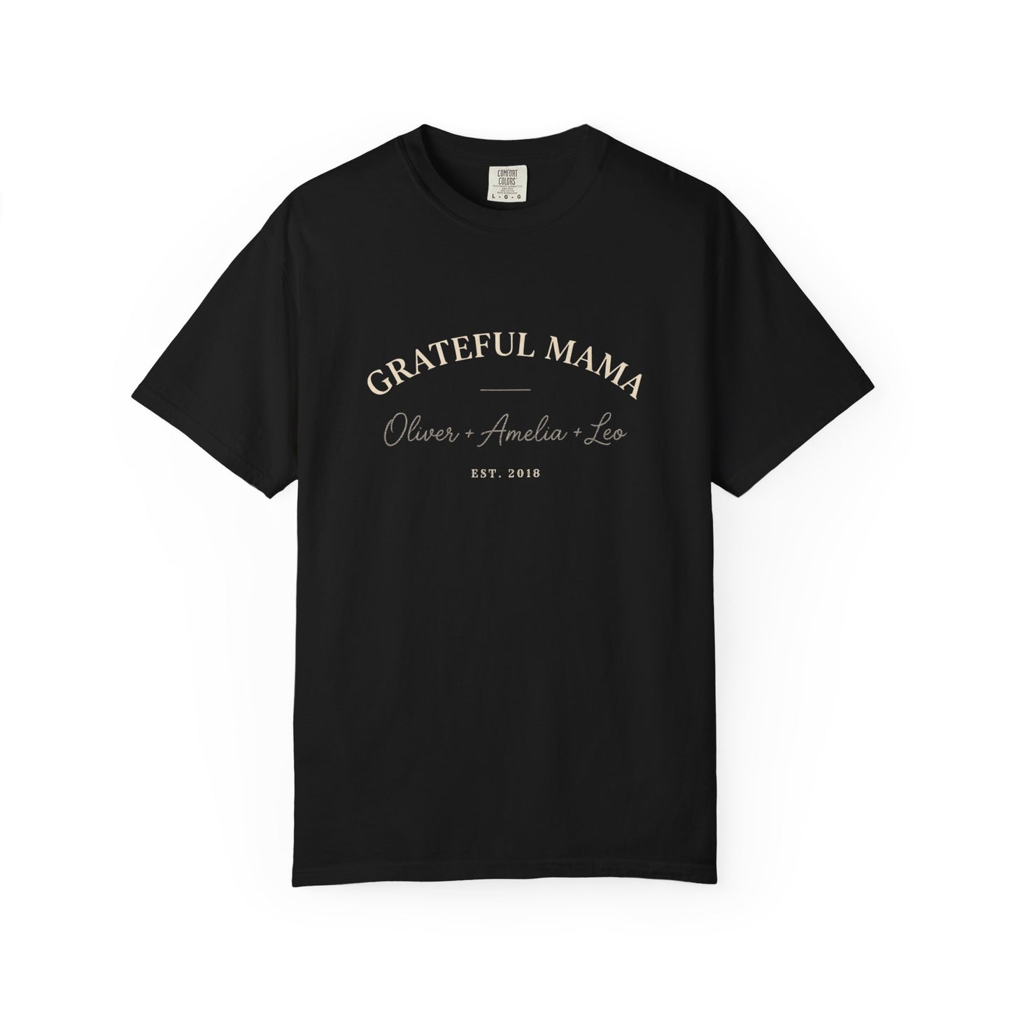 Grateful Mama T-Shirt – Personalized Family Names & Year