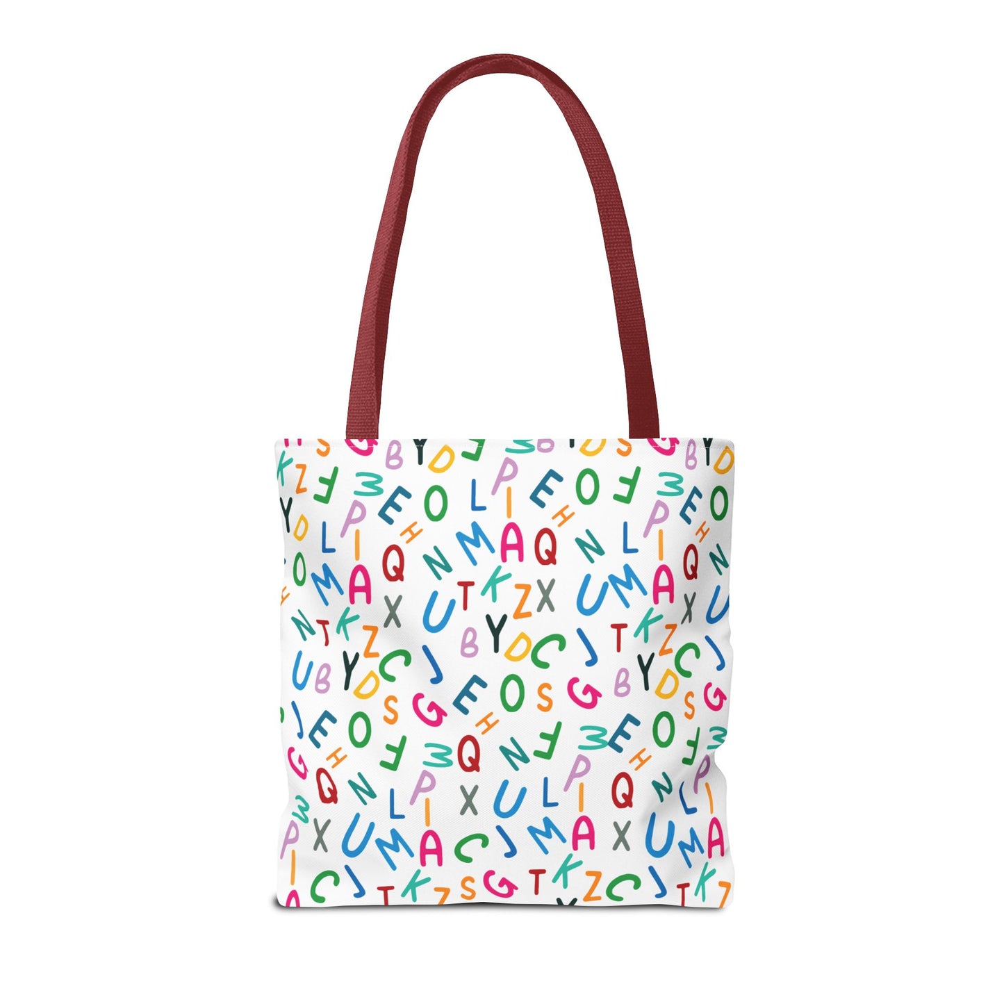 Colorful Alphabet Pattern Tote Bag