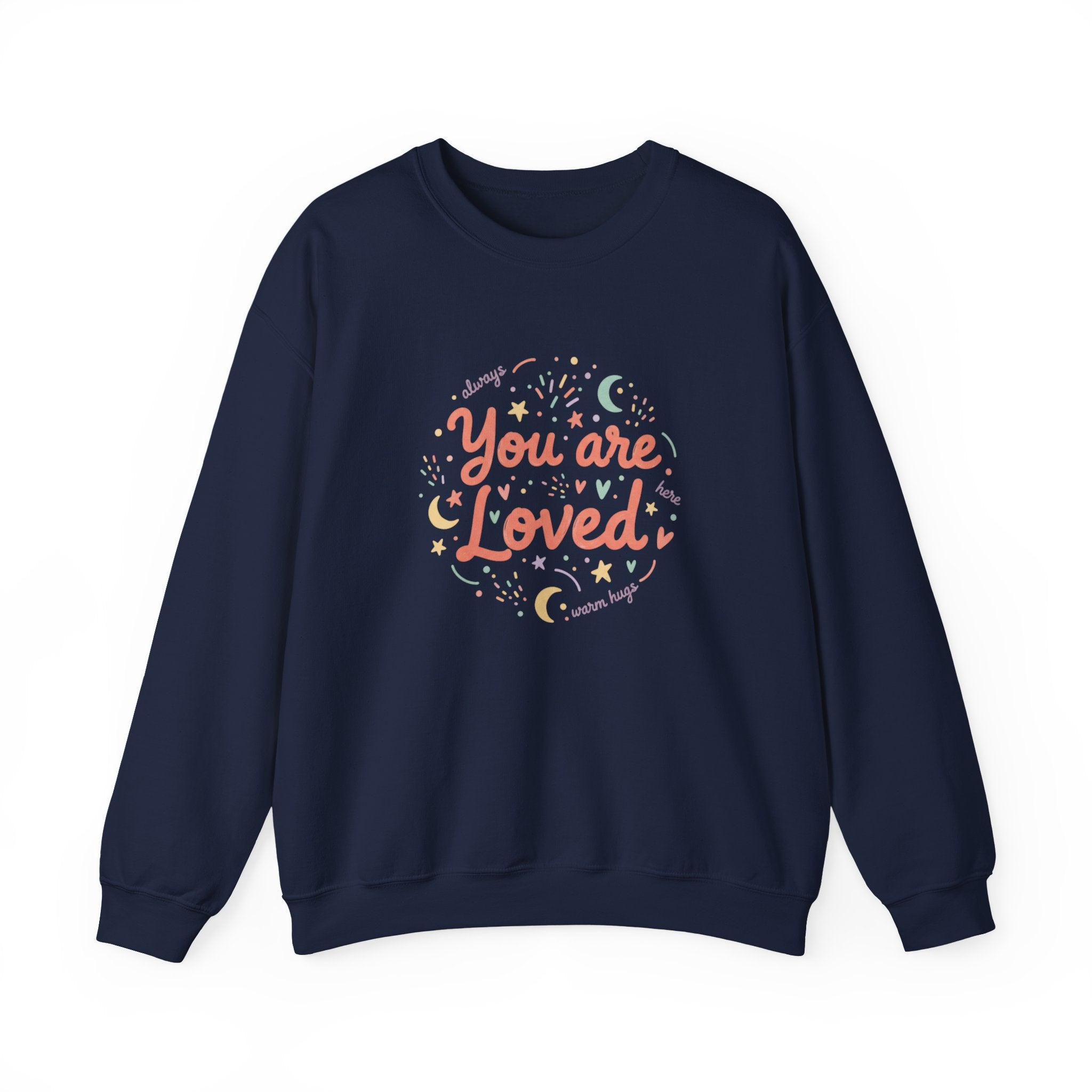 You Are Loved Crewneck Sweatshirt | handwritten doodle design, sketch aesthetic