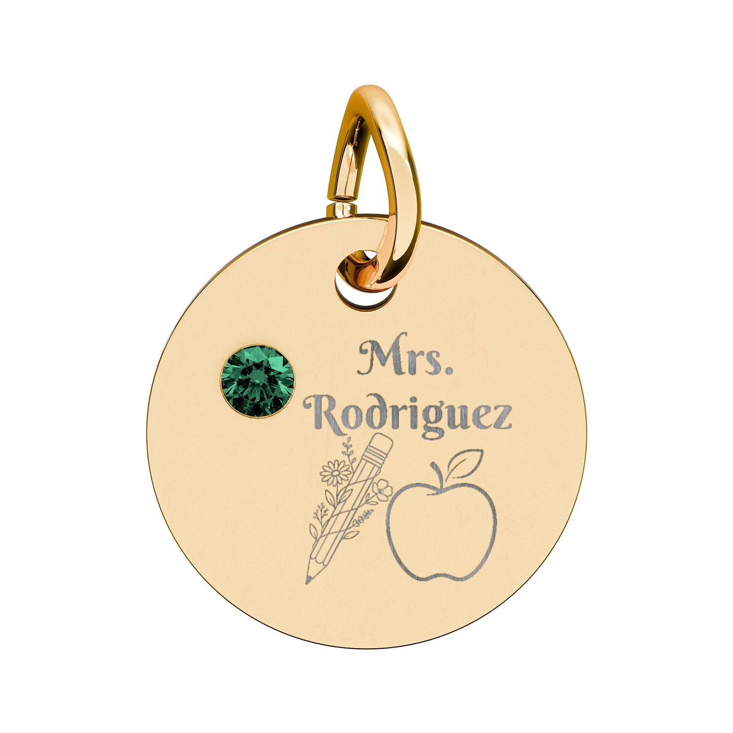 Personalized Teacher Birthstone Charm