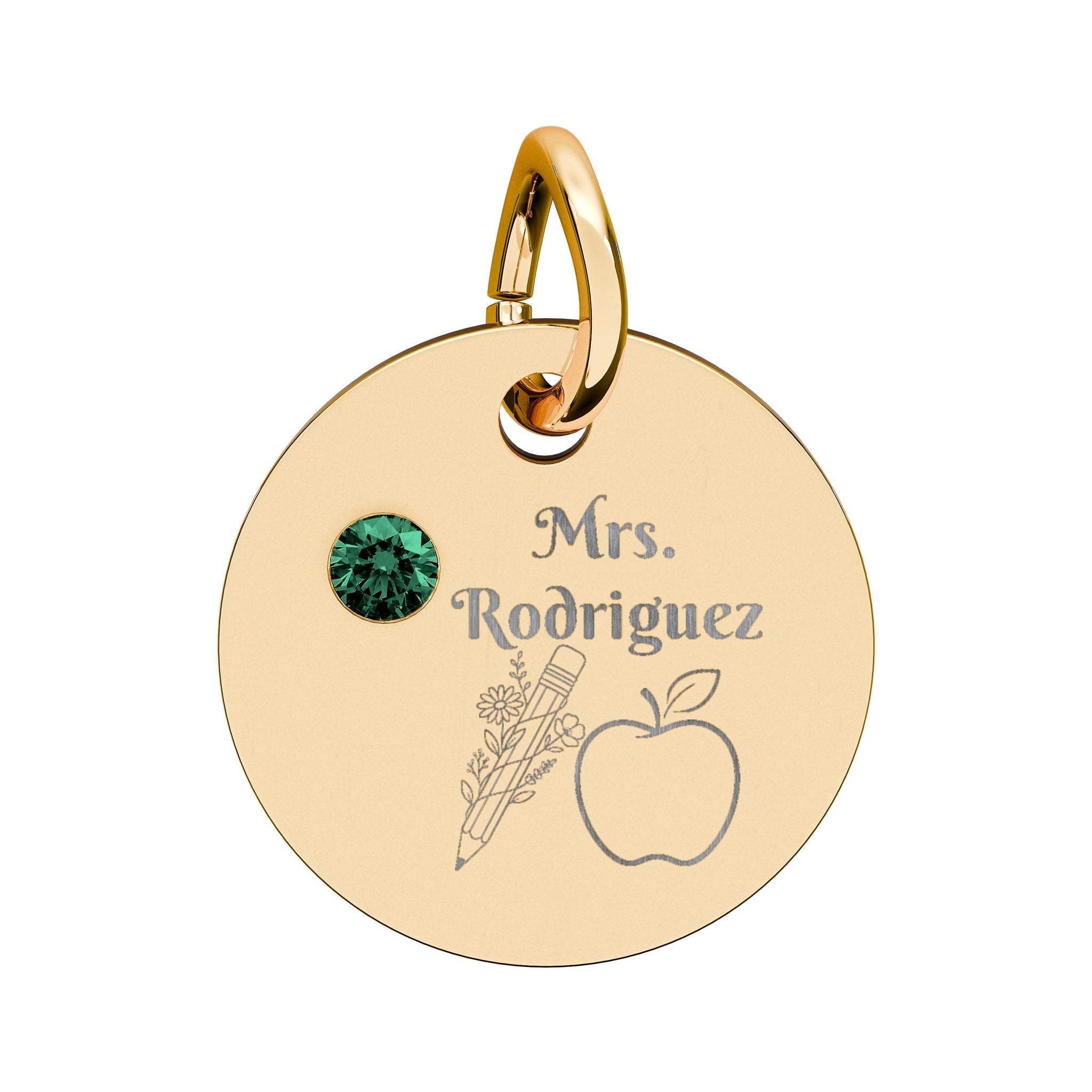 Personalized Teacher Birthstone Charm