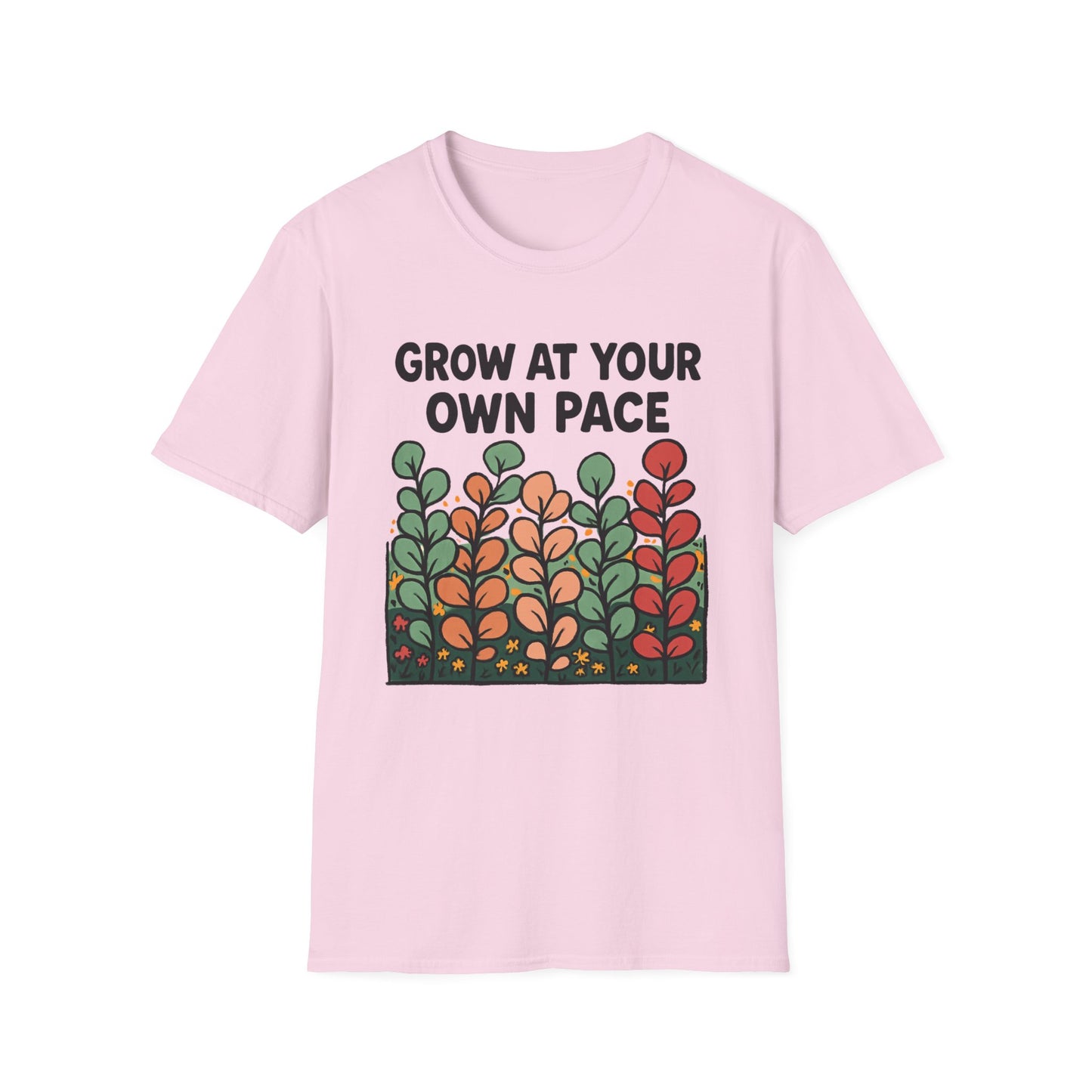 Grow at Your Own Pace Shirt – Retro Floral Graphic Tee, Comfort Colors Inspired, Growth Mindset T-Shirt for Women, Teachers & Everyday Wear