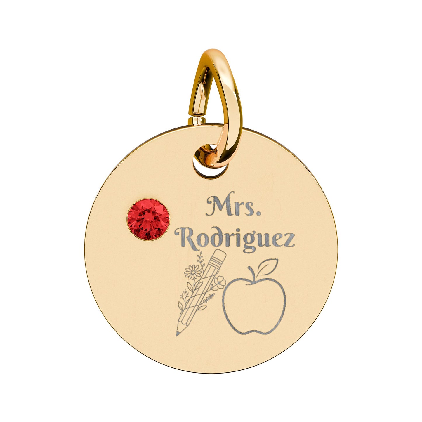Personalized Teacher Birthstone Charm