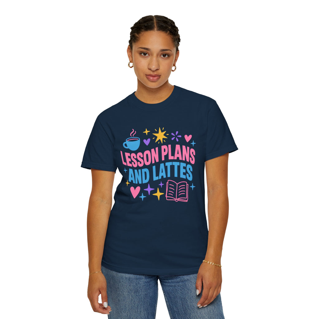 Lesson Plans and Lattes Teacher T-Shirt