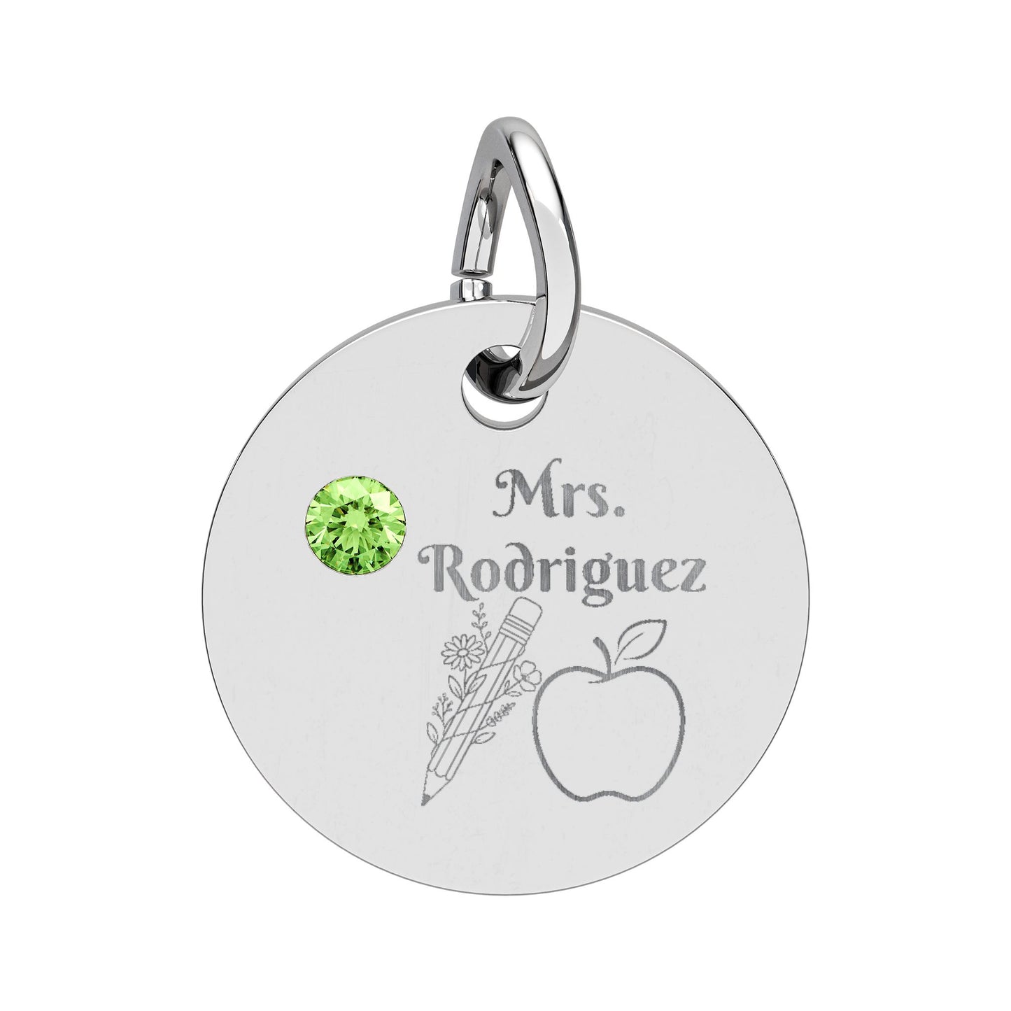 Personalized Teacher Birthstone Charm