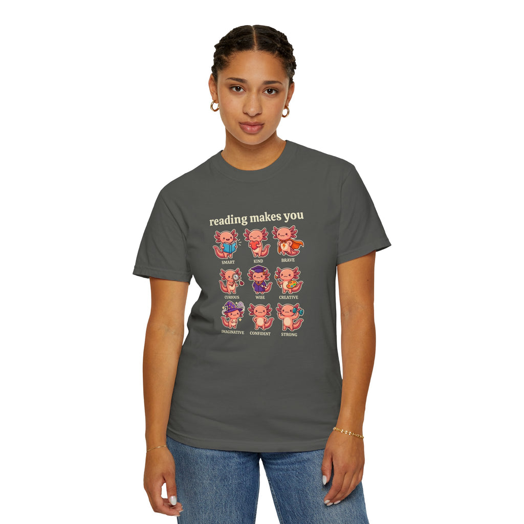 Axolotl Reading Makes You T‑Shirt