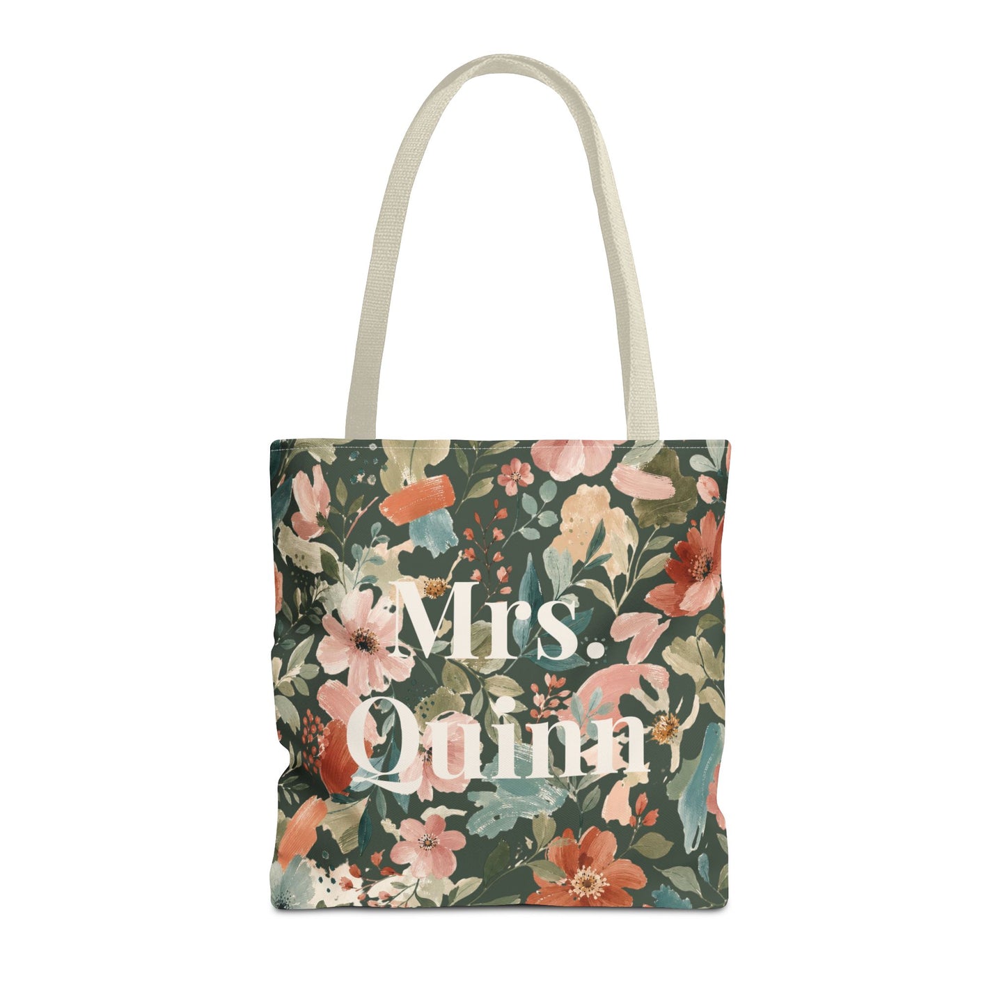 Personalized Floral Teacher Tote Bag: Custom Name Daily School Carryal