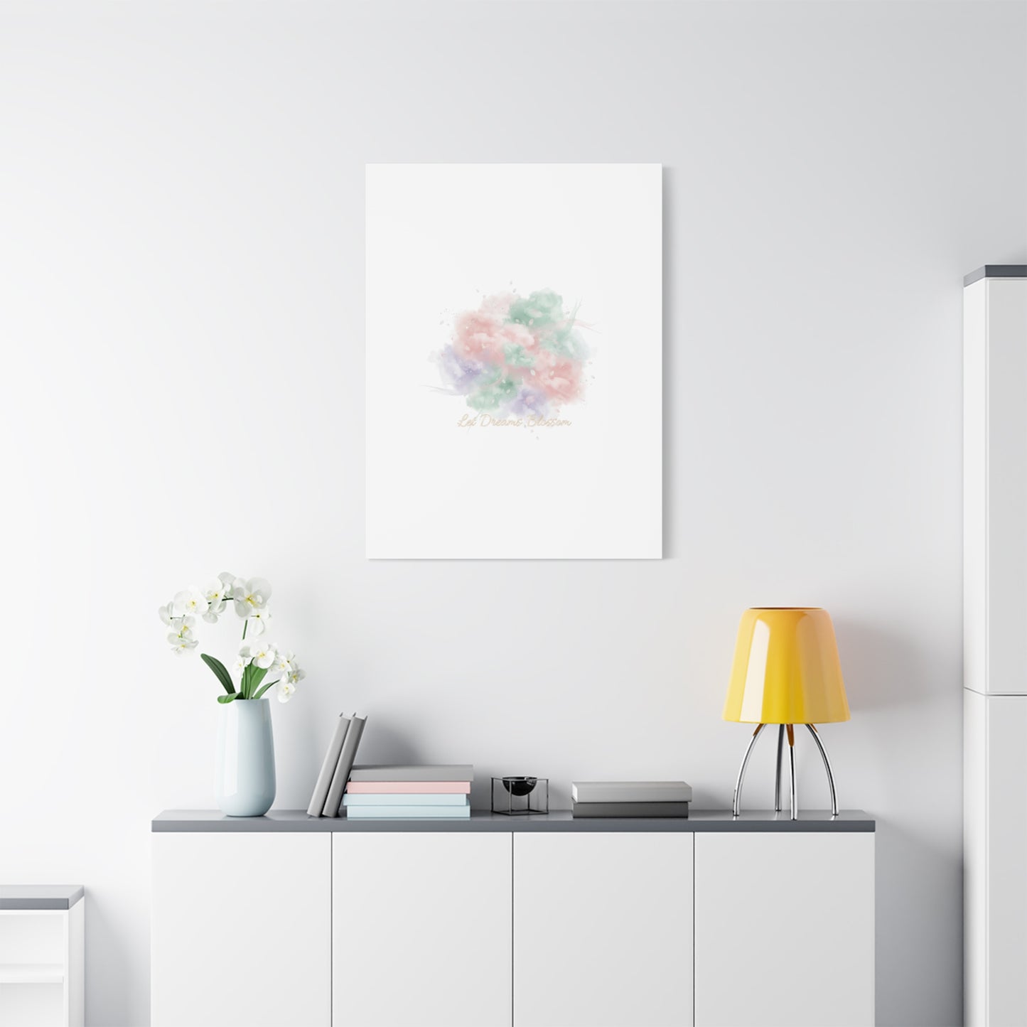 Dreamy Pastel Blossom Canvas | Matte Stretched Wall Art, pastel winter design