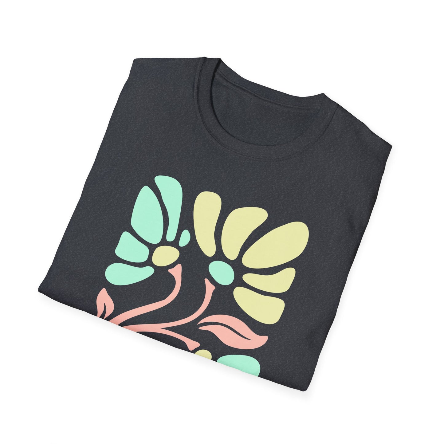 Teach Peace Floral T-Shirt — Retro Pastel Flower Graphic Tee
