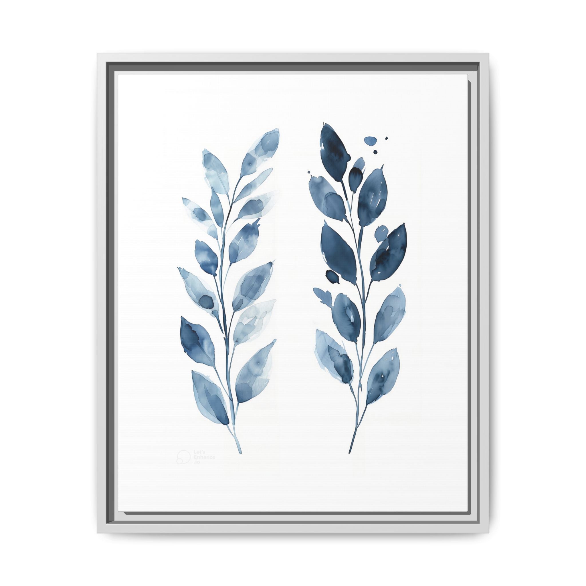Elegant Framed Canvas Art Print, Watercolor Leaf Design, Botanical Wall Decor For Home, Nature-Inspired Gift, Modern Wall Art