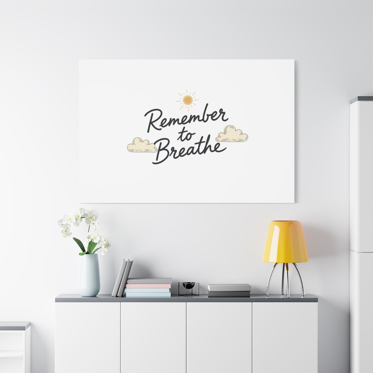 Remember to Breathe Canvas | analogue reminder, handwritten note aesthetic