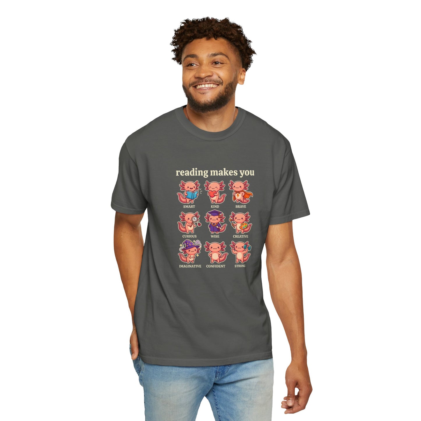 Axolotl Reading Makes You T‑Shirt