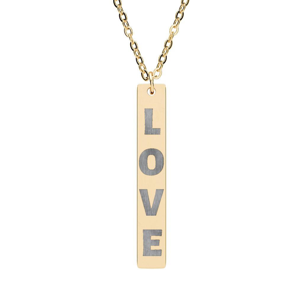 LOVE Vertical Bar Necklace
