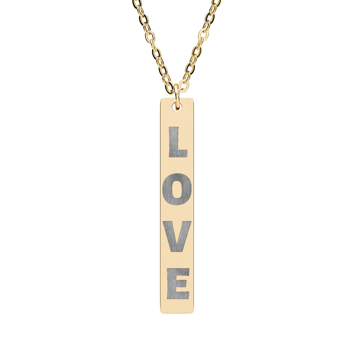 LOVE Vertical Bar Necklace