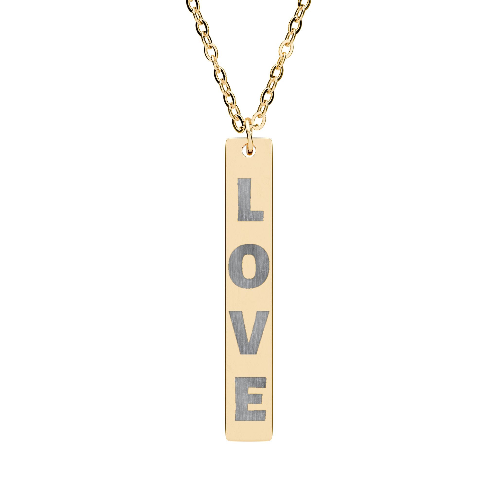 LOVE Vertical Bar Necklace
