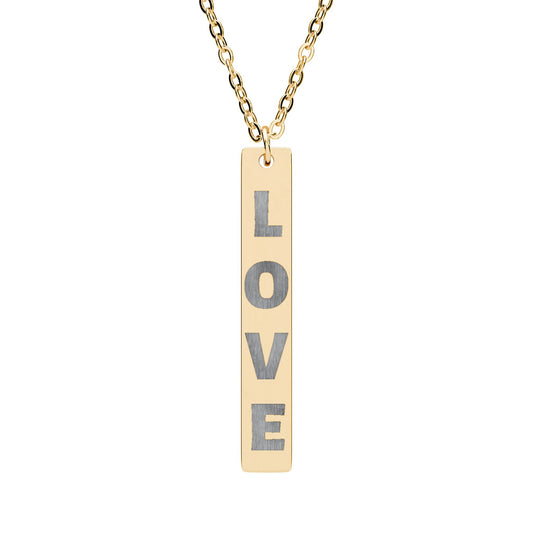 LOVE Vertical Bar Necklace