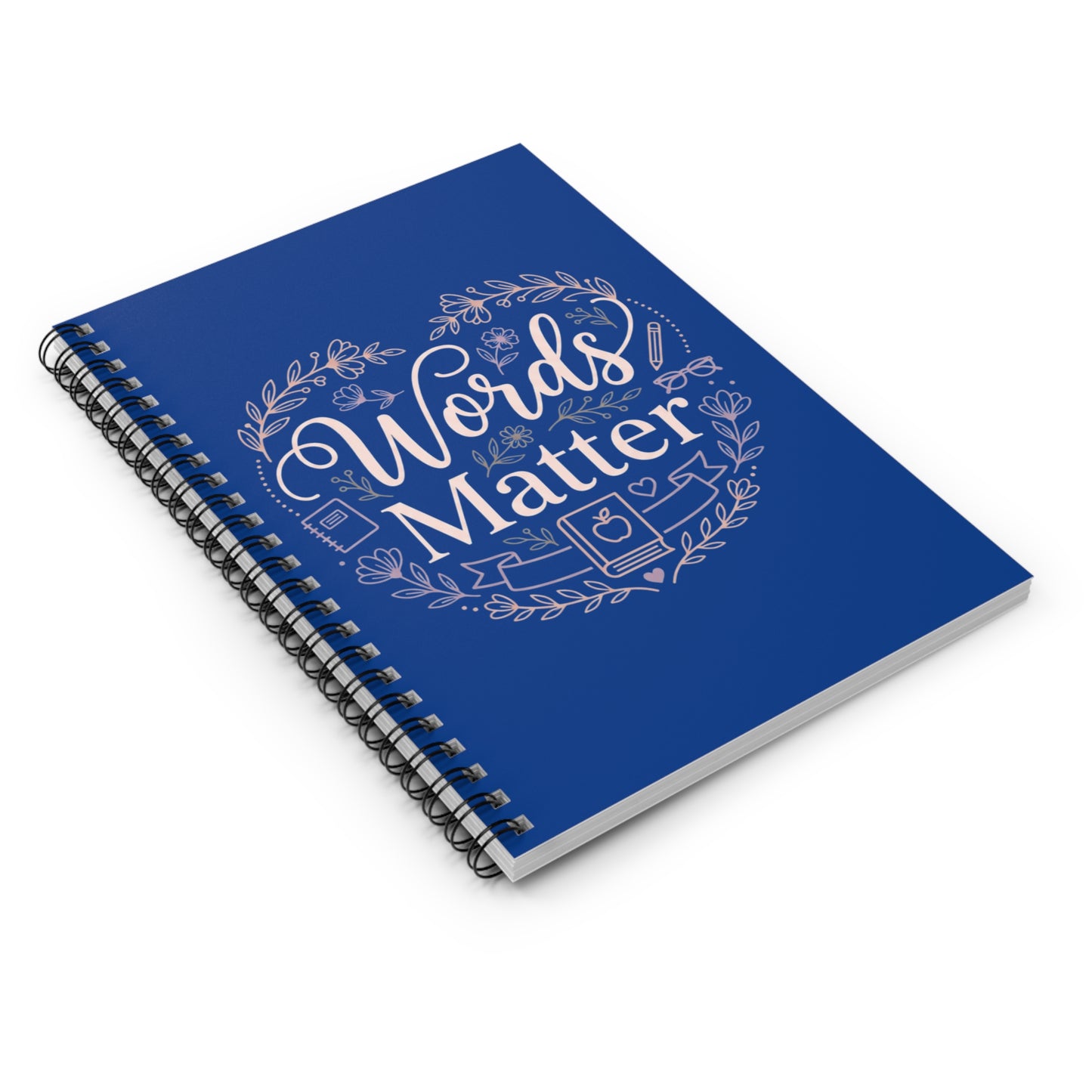 Words Matter Spiral Notebook — Inspirational Ruled Journal for Writers & Teachers
