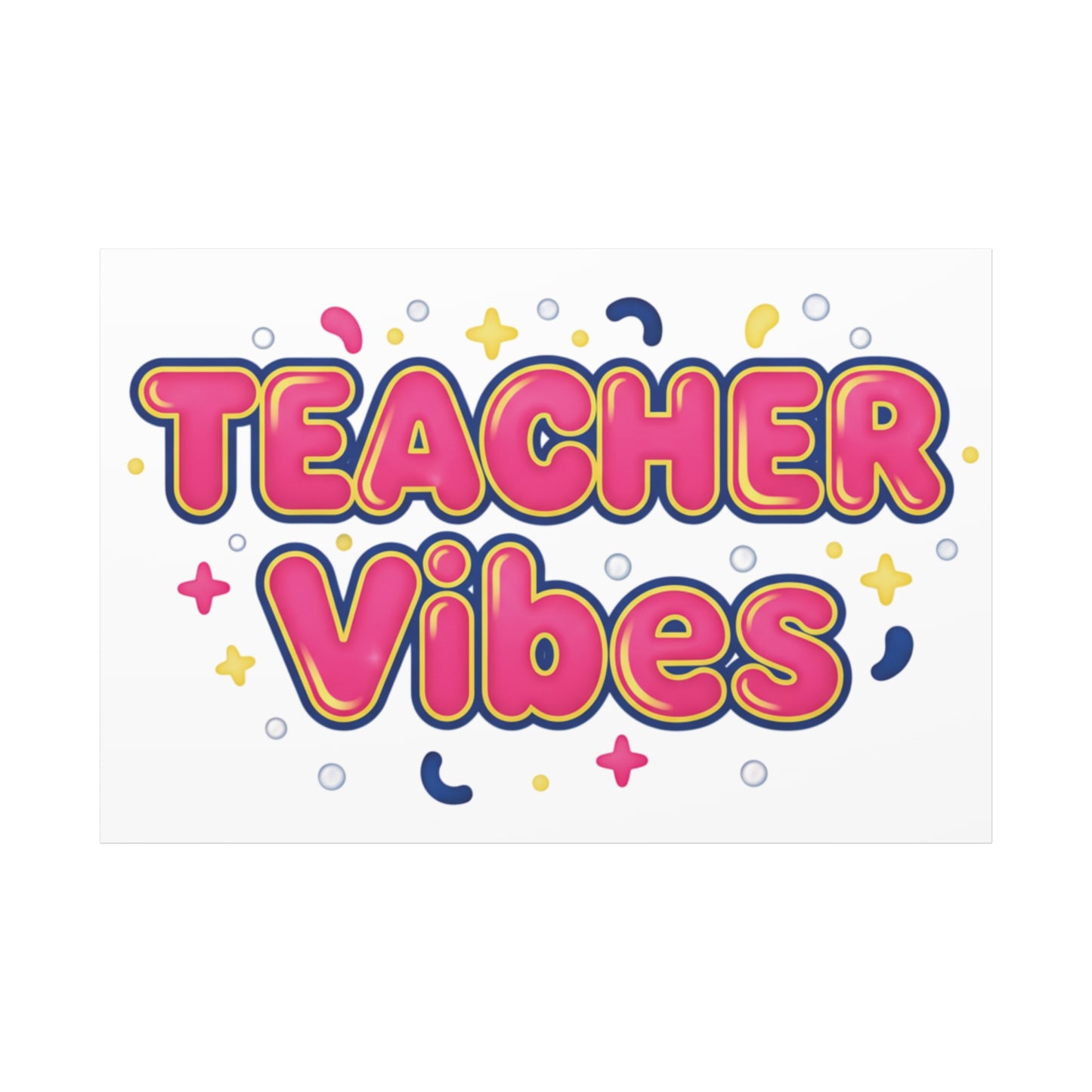 Teacher Vibes Canvas | Dopamine Decor, Neon Gradient Squishy Art