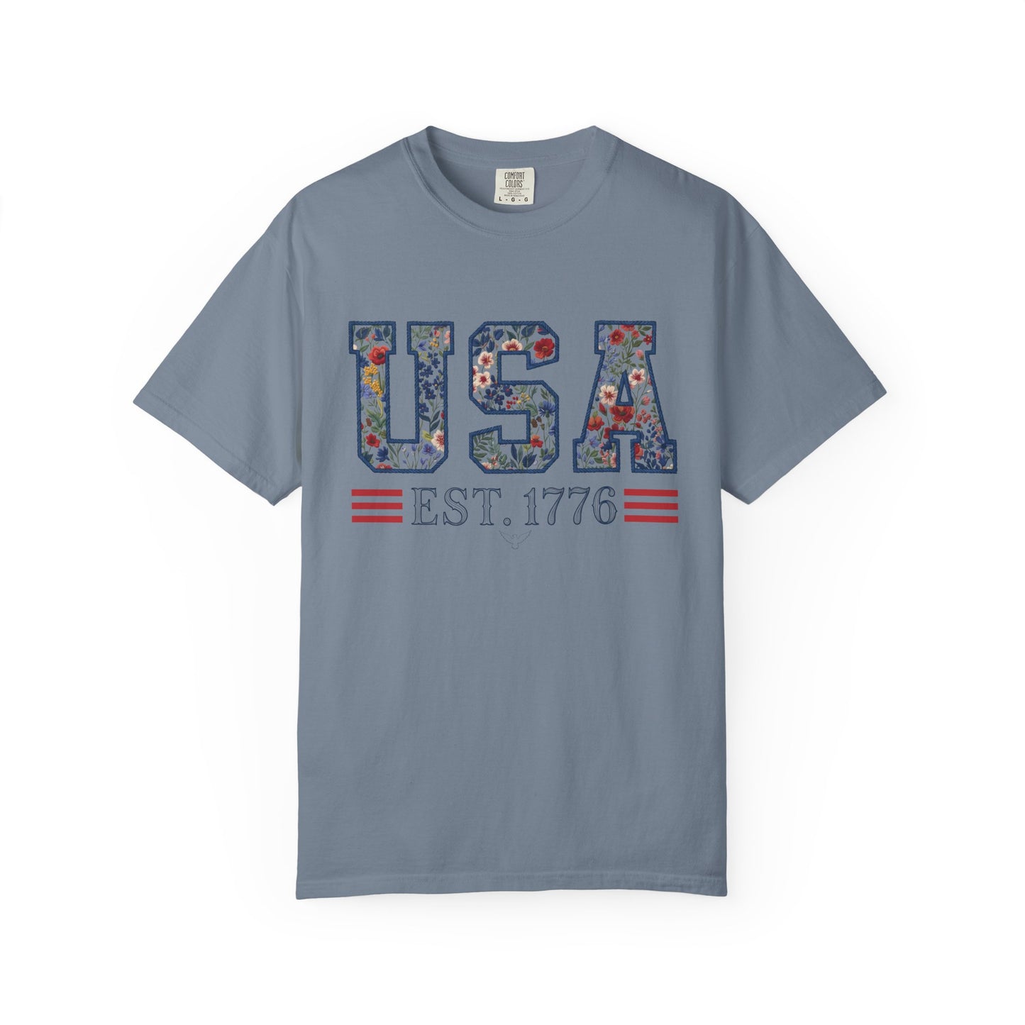 Floral USA Comfort Colors Teacher Shirt: Patriotic History Teacher Tee