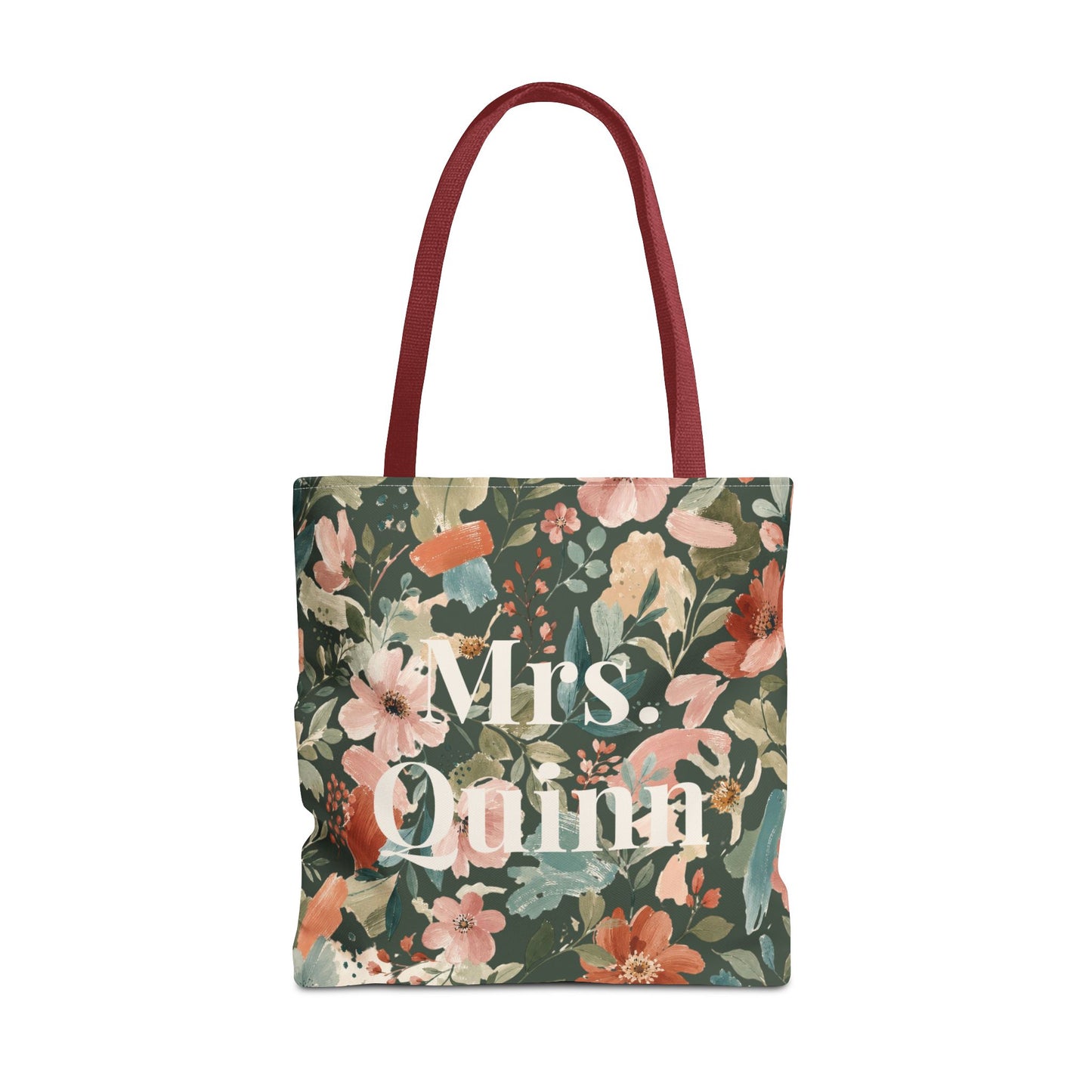 Personalized Floral Teacher Tote Bag: Custom Name Daily School Carryal